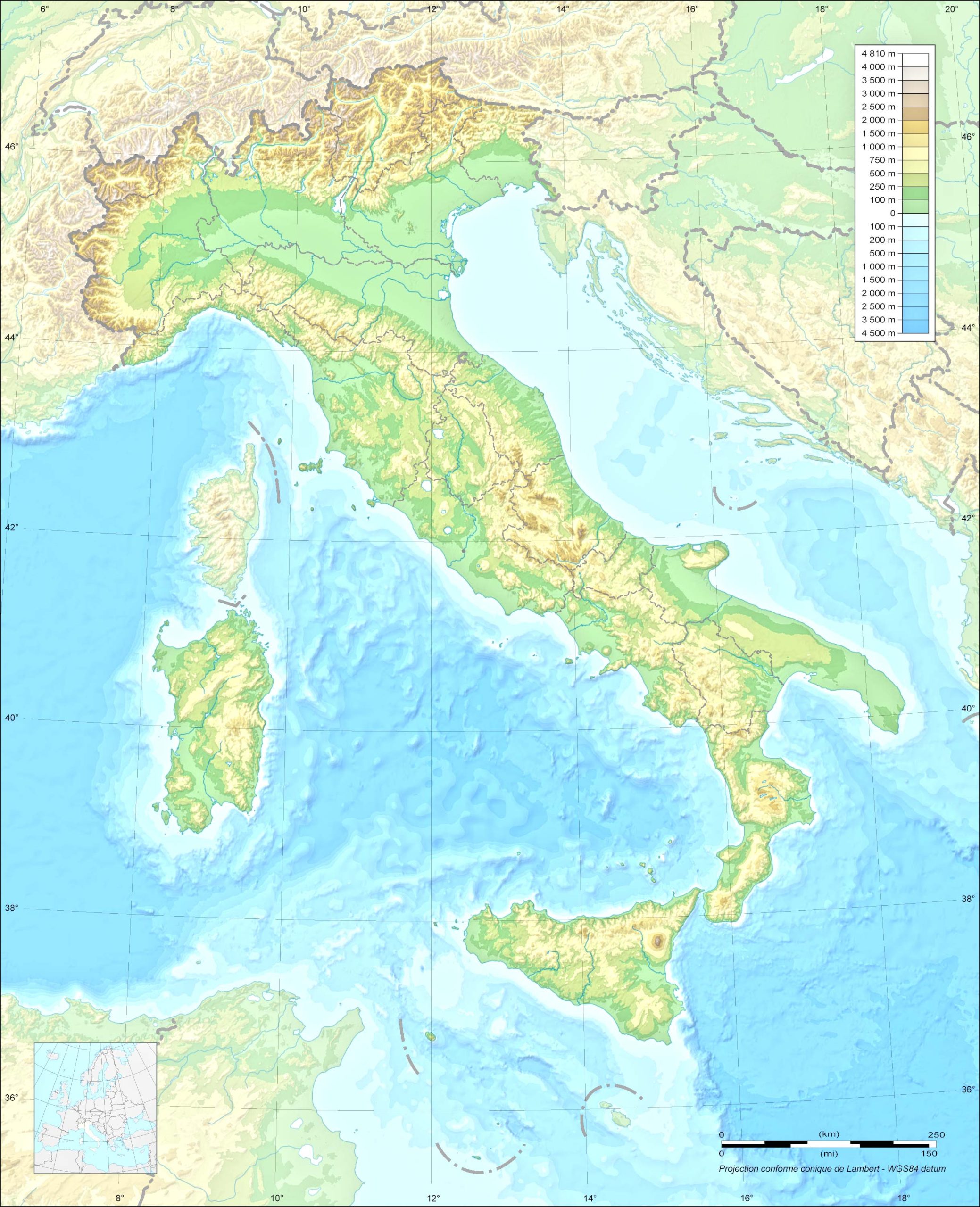 Italy Topographic Map