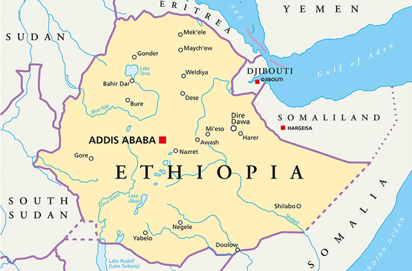 Addis Ababa Geography Location Map