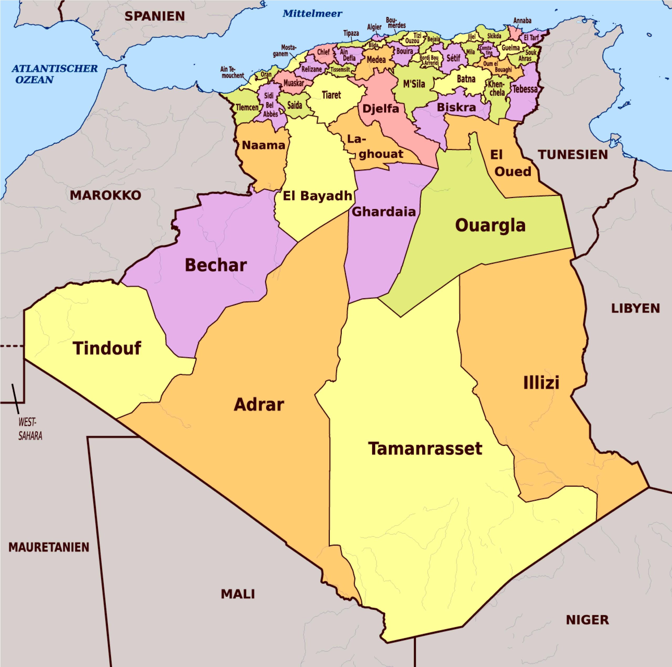 Algeria Political Map