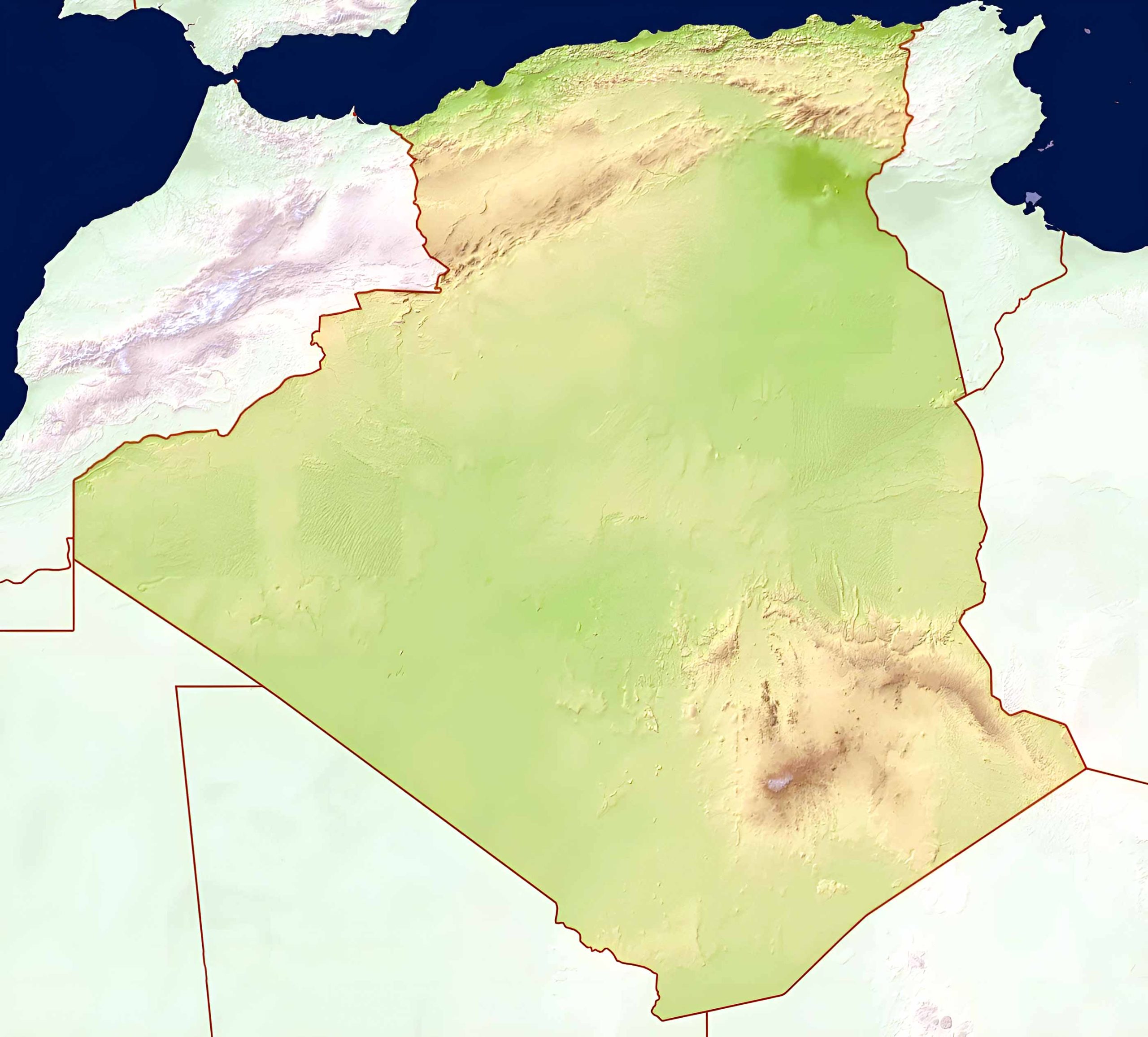 Algeria Relief Map
