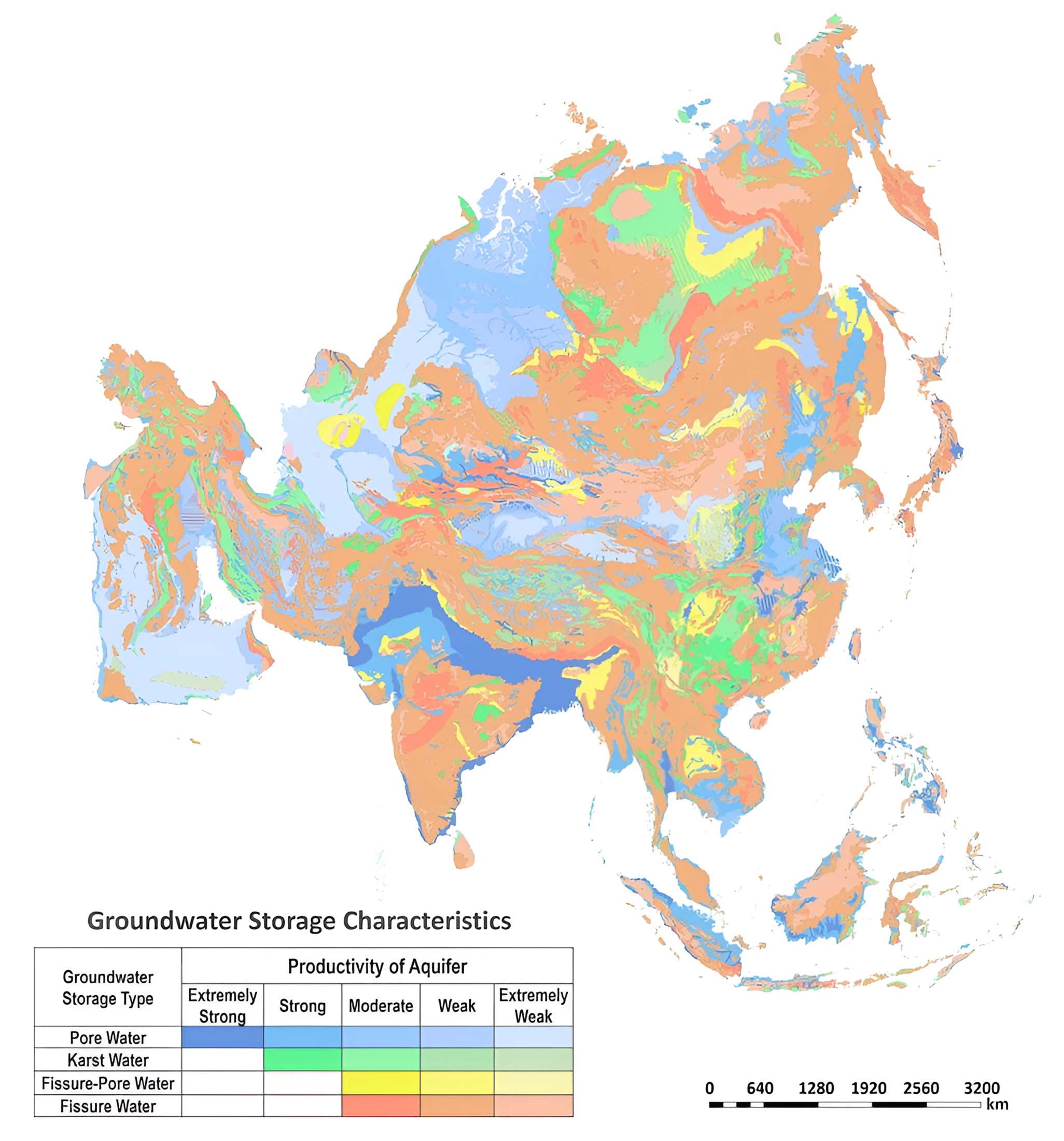 Asia Water (Hydrogeology) Map 2012