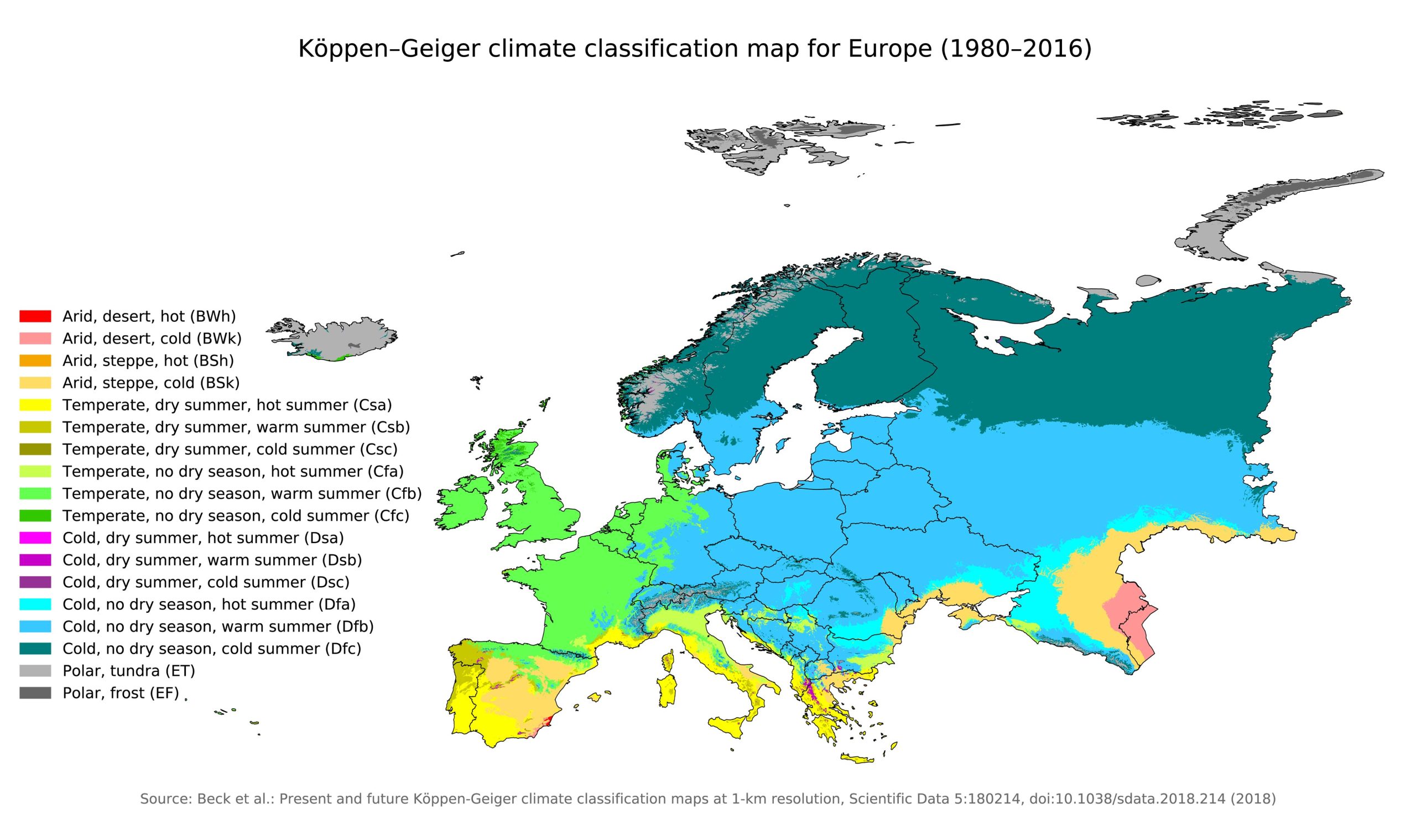 Europe Climate Map (1980-2016)