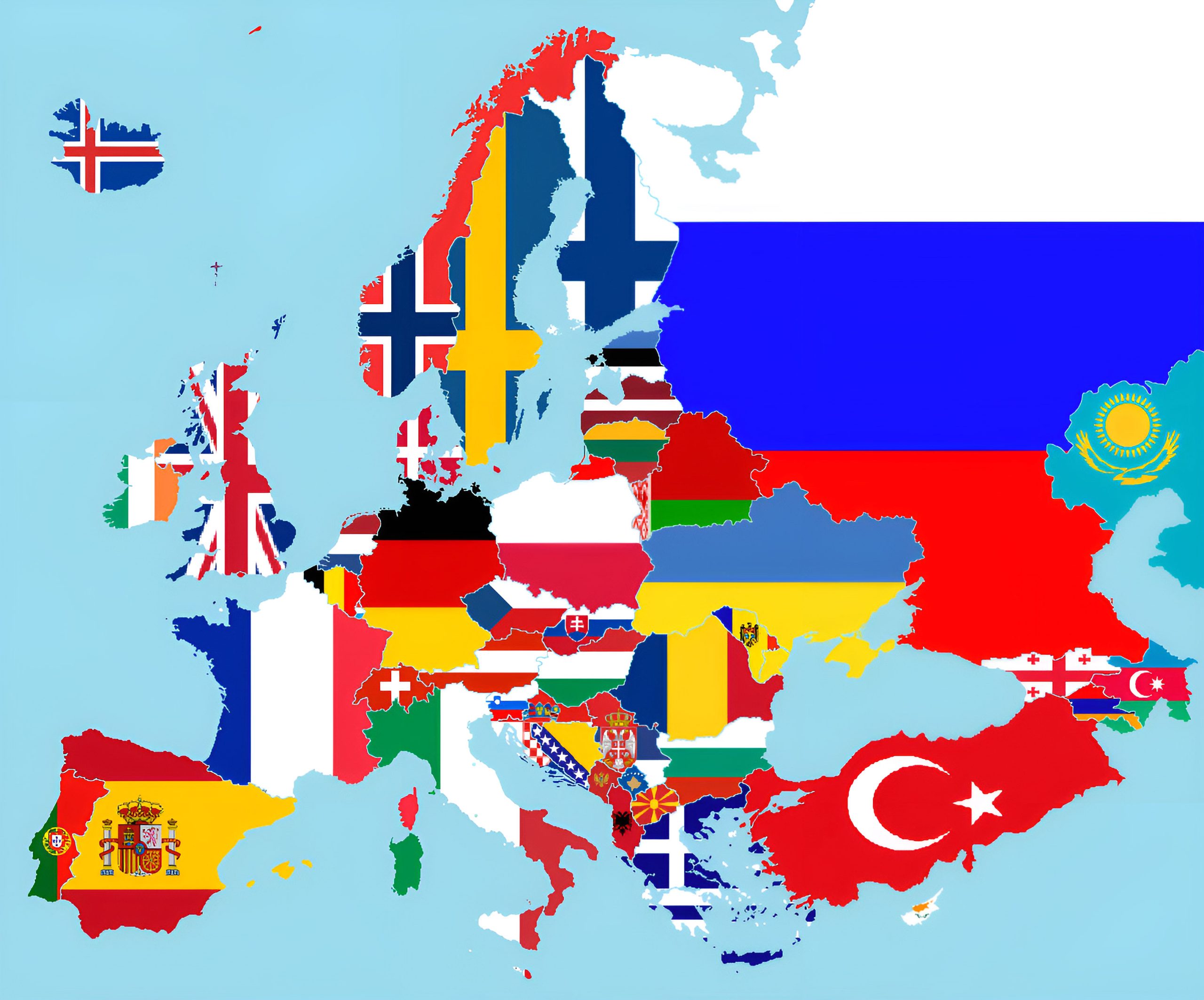 Europe Flag Map