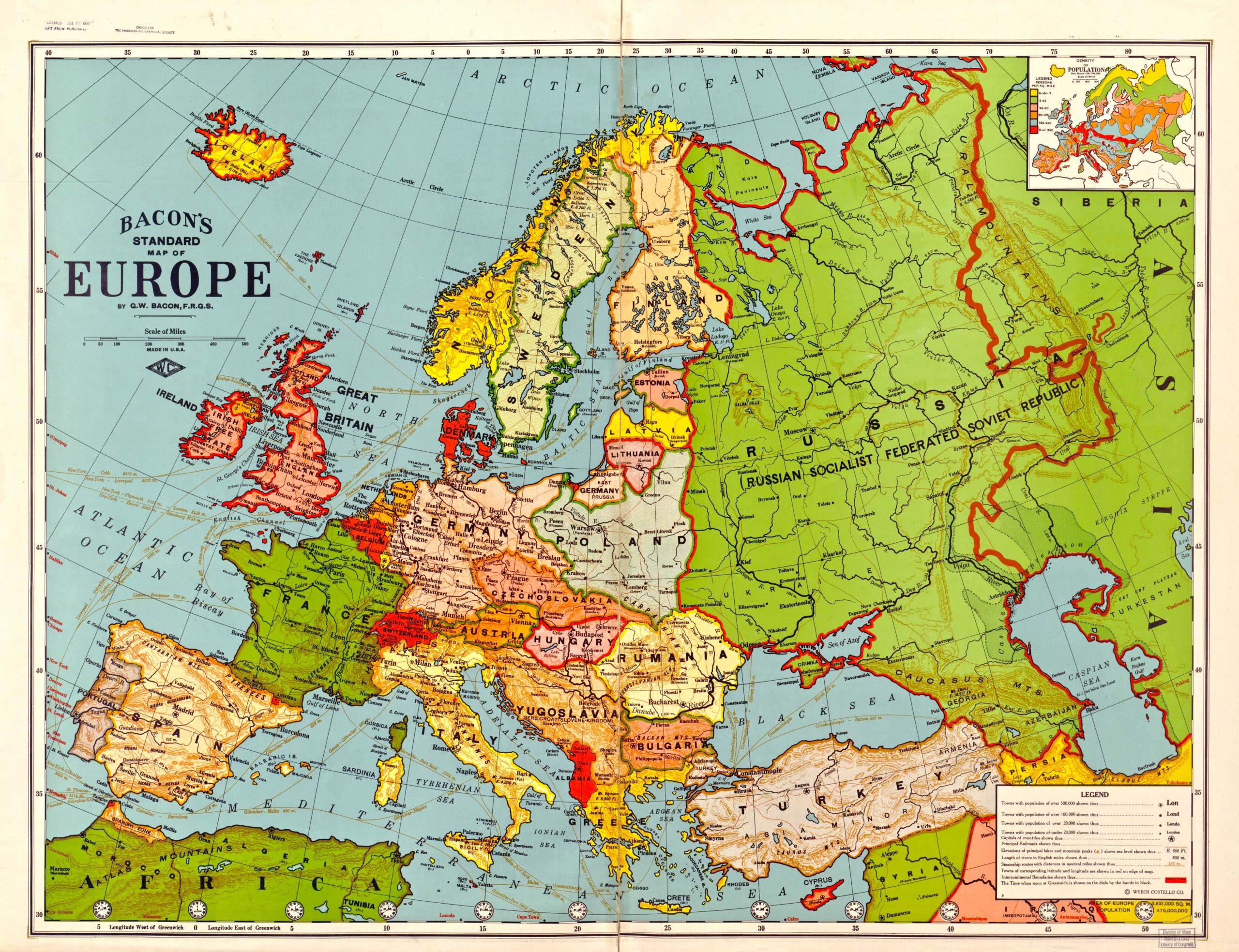 Europe Historical Map (1925)