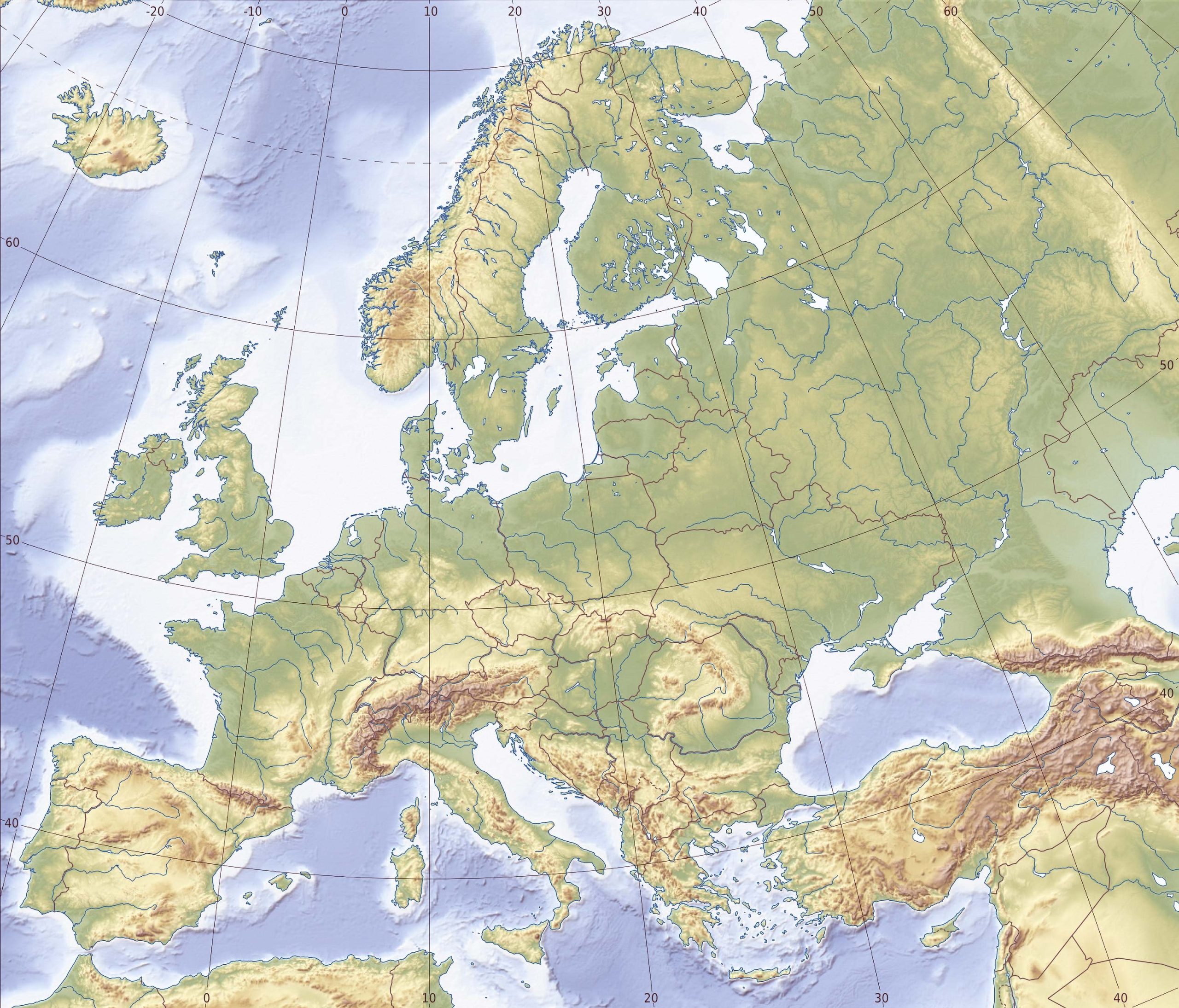 Europe Relief Map