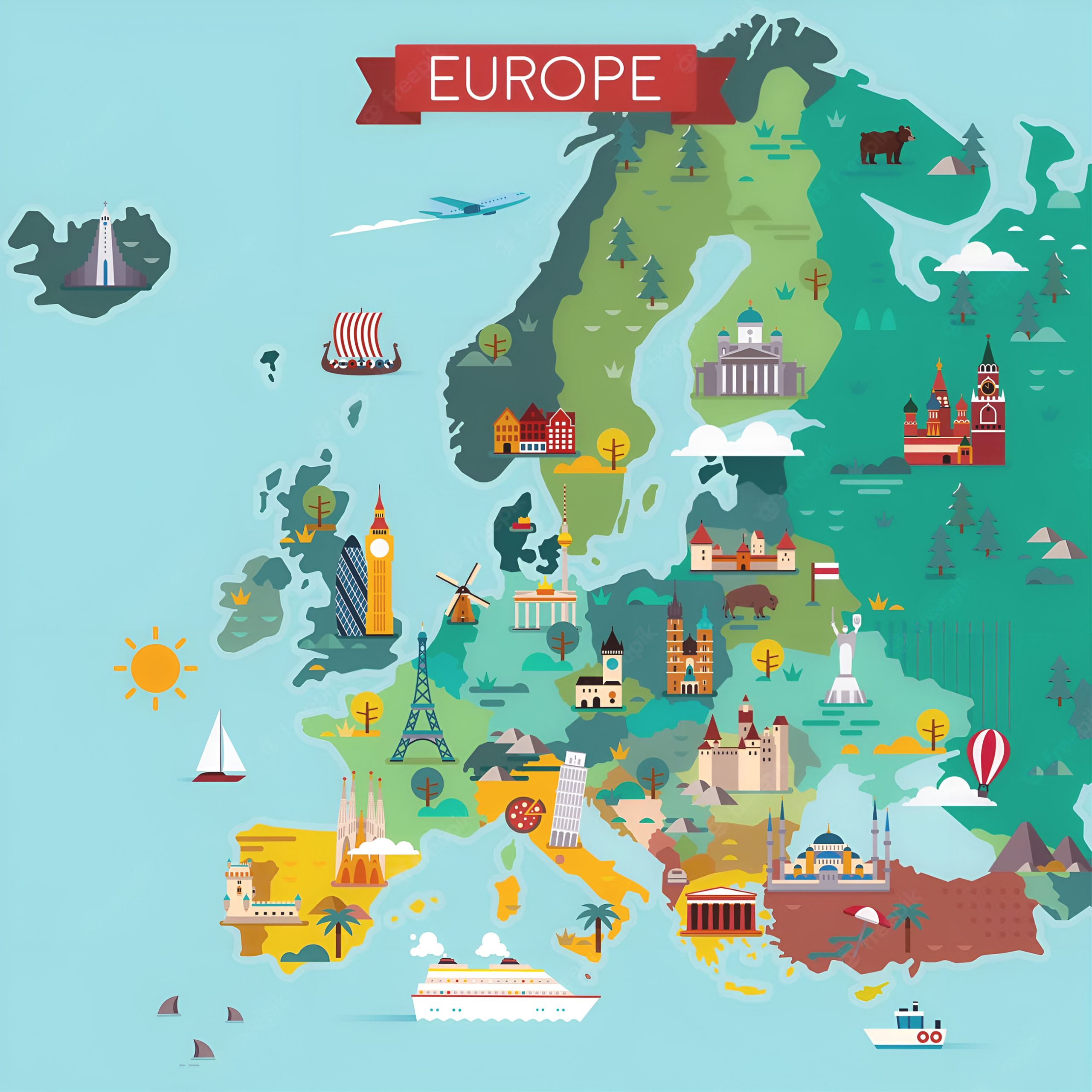 Europe Travel (Tourist) Map