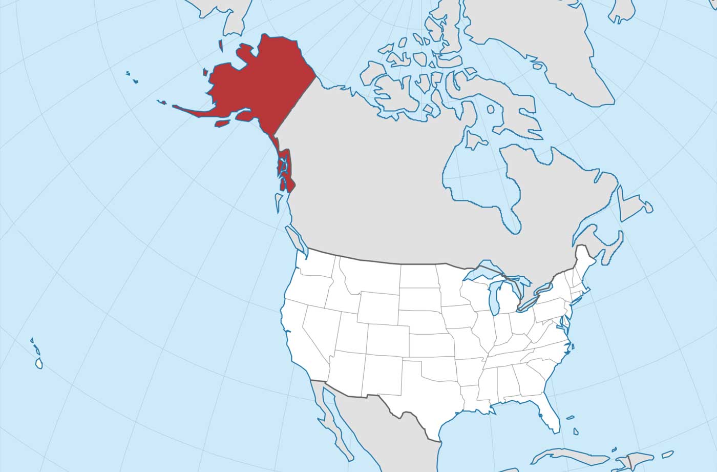 Location of Alaska State on US Map