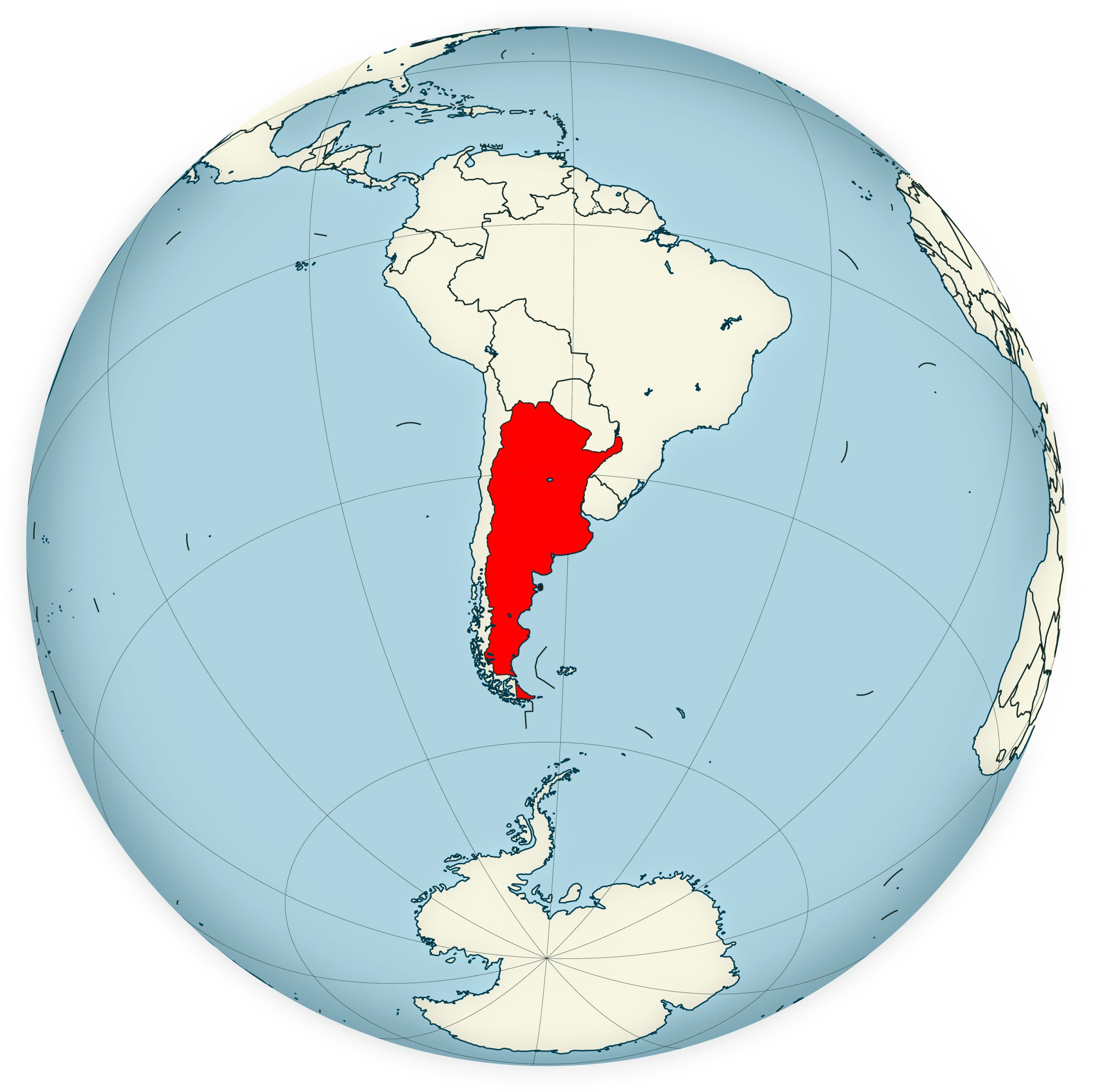Map of Argentina's Location in the World Map