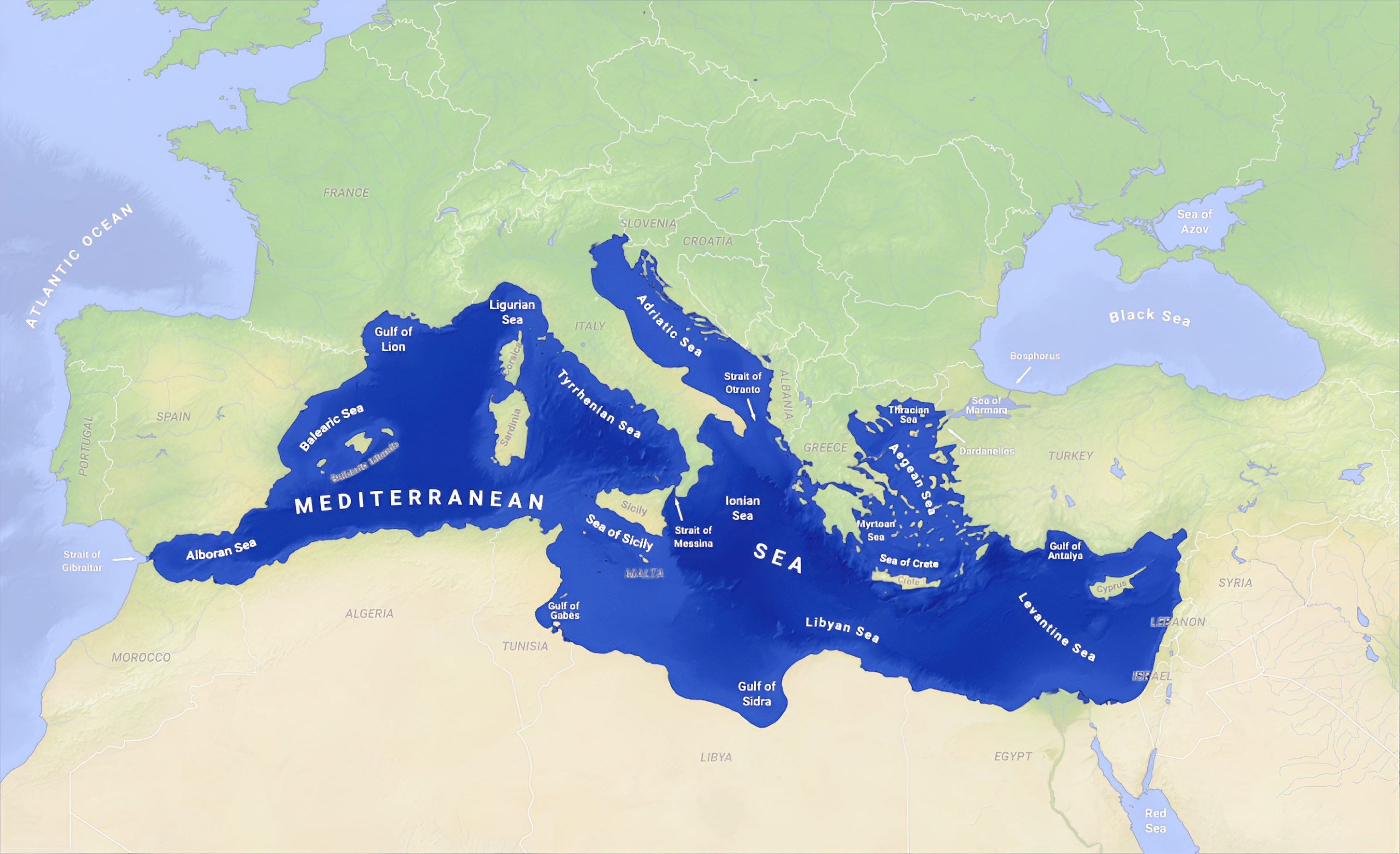 Mediterranean Sea Map