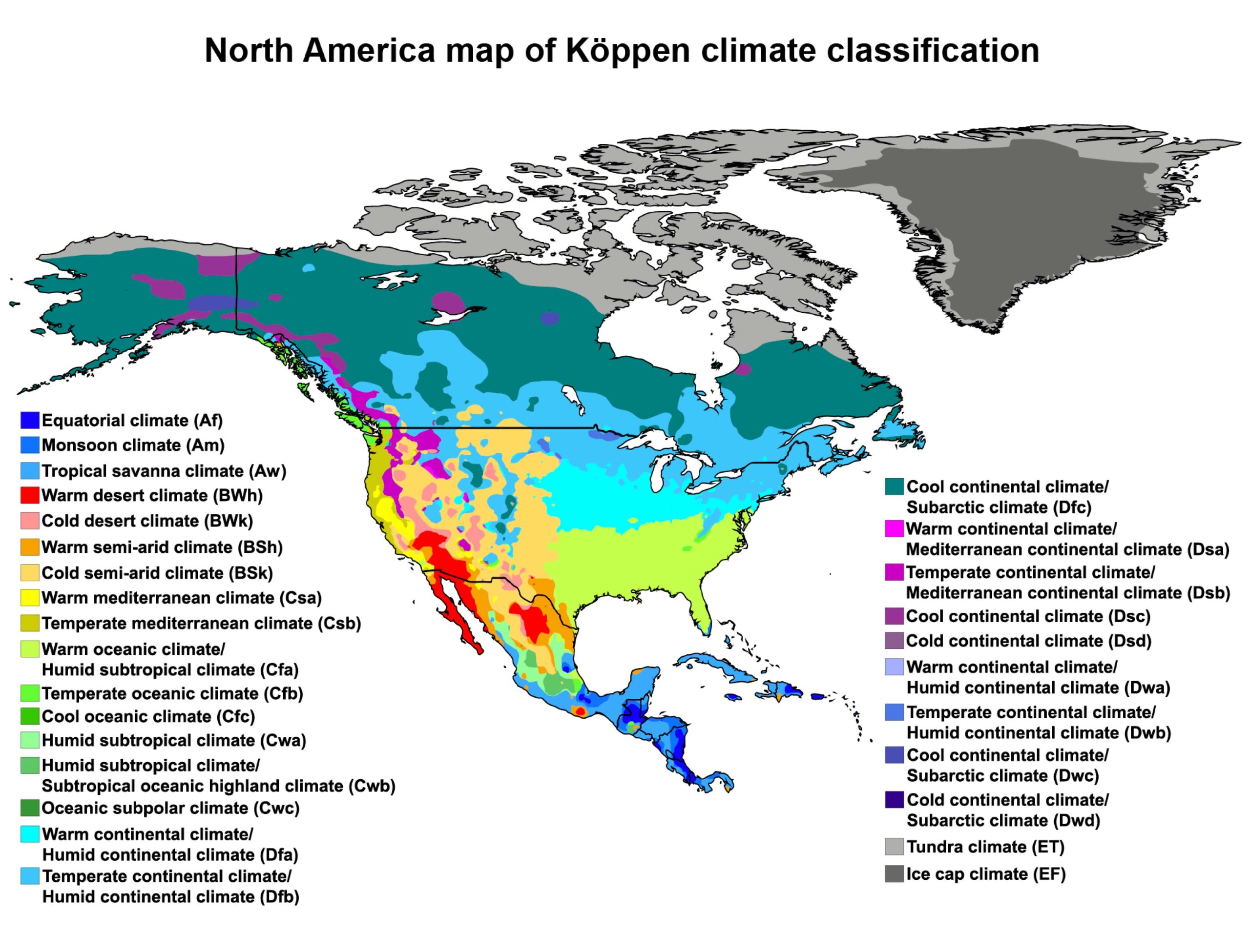 North America Climate Map
