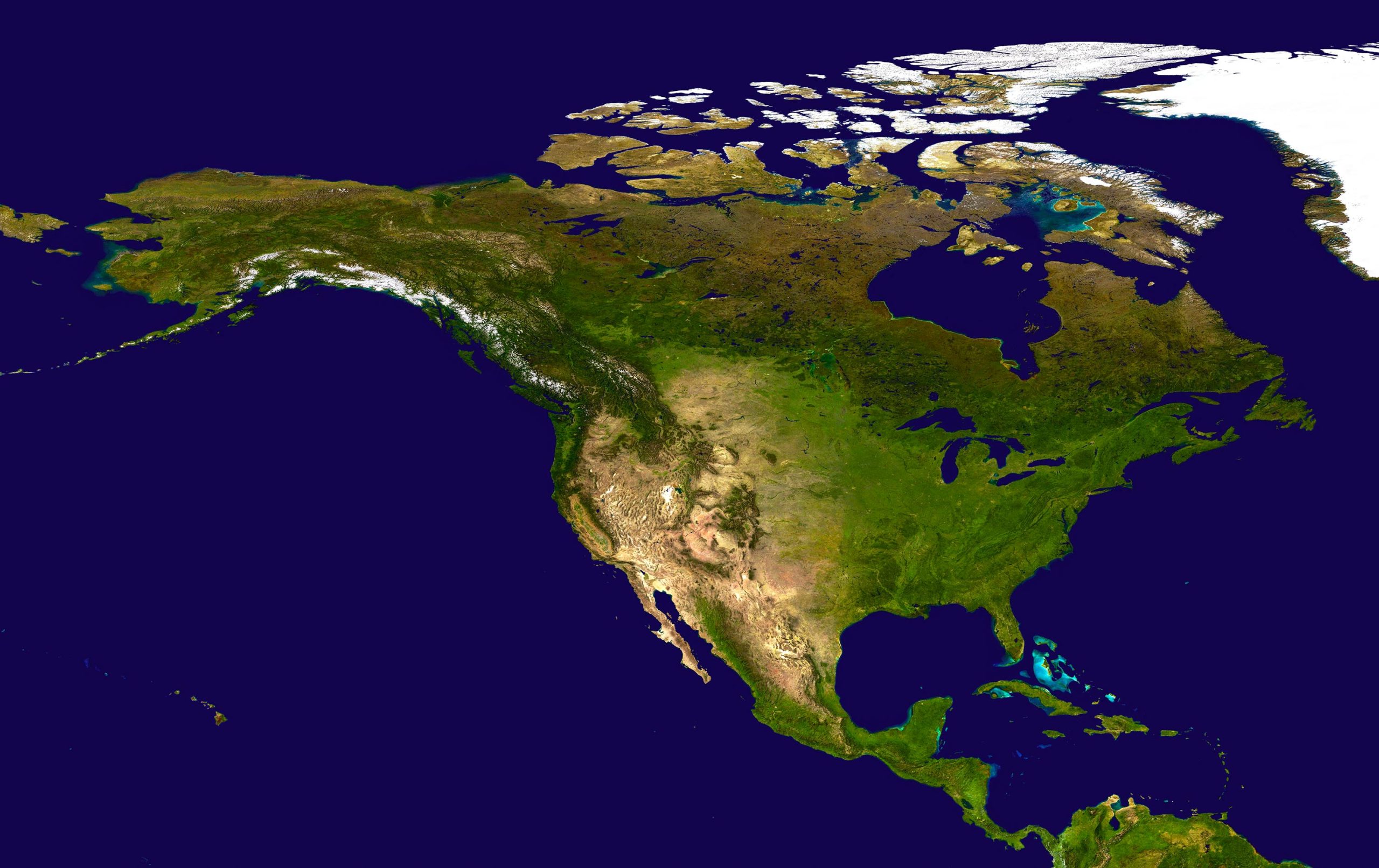 North America Earth Satellite 3D Map