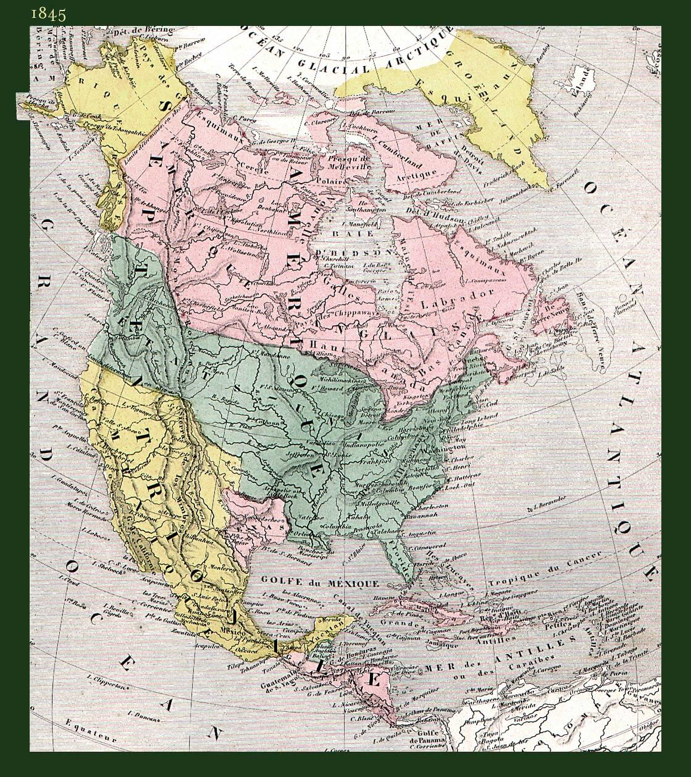 North America Historical Map (1845)