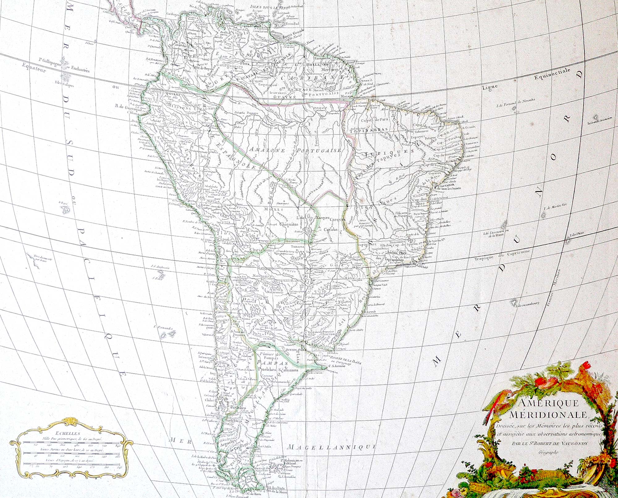 South America Historical Geography Map (1750 - Robert de Vaugondy)