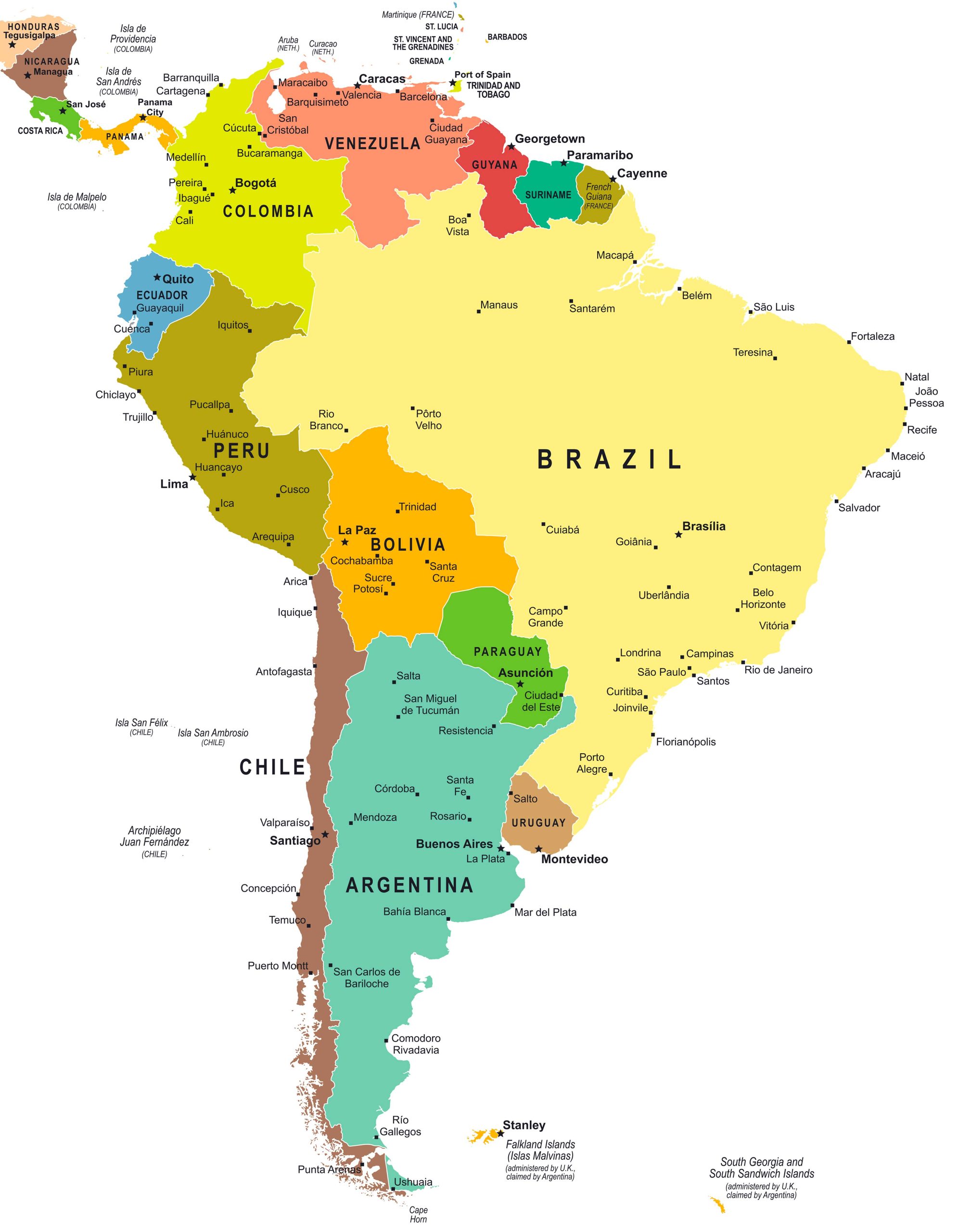 South America Political Map