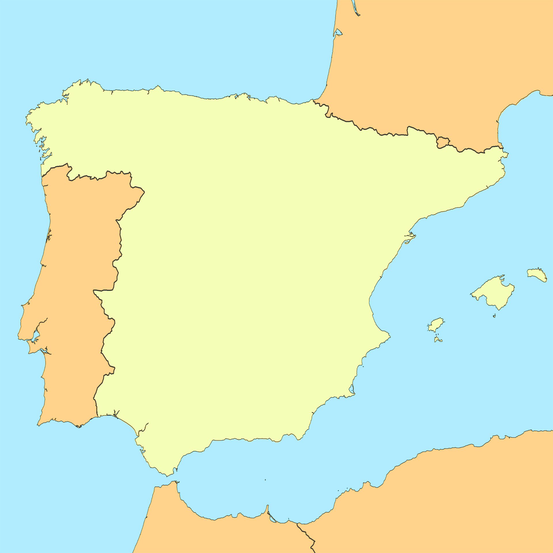 A Collection Of Spain Maps Your Ultimate Map Guide Guide Of The World Spain Blank Map 1920x1920