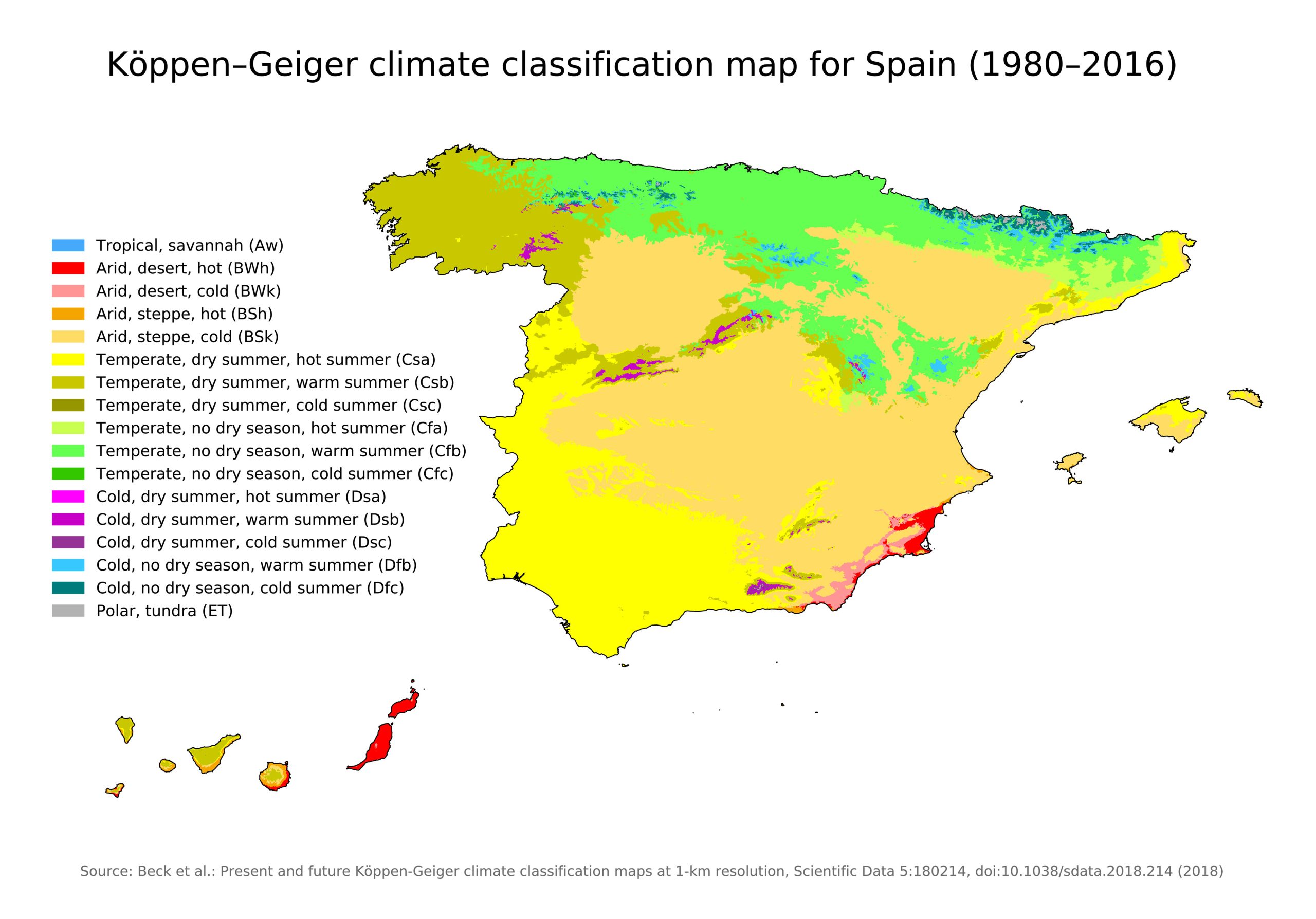 Spain Climatic Map