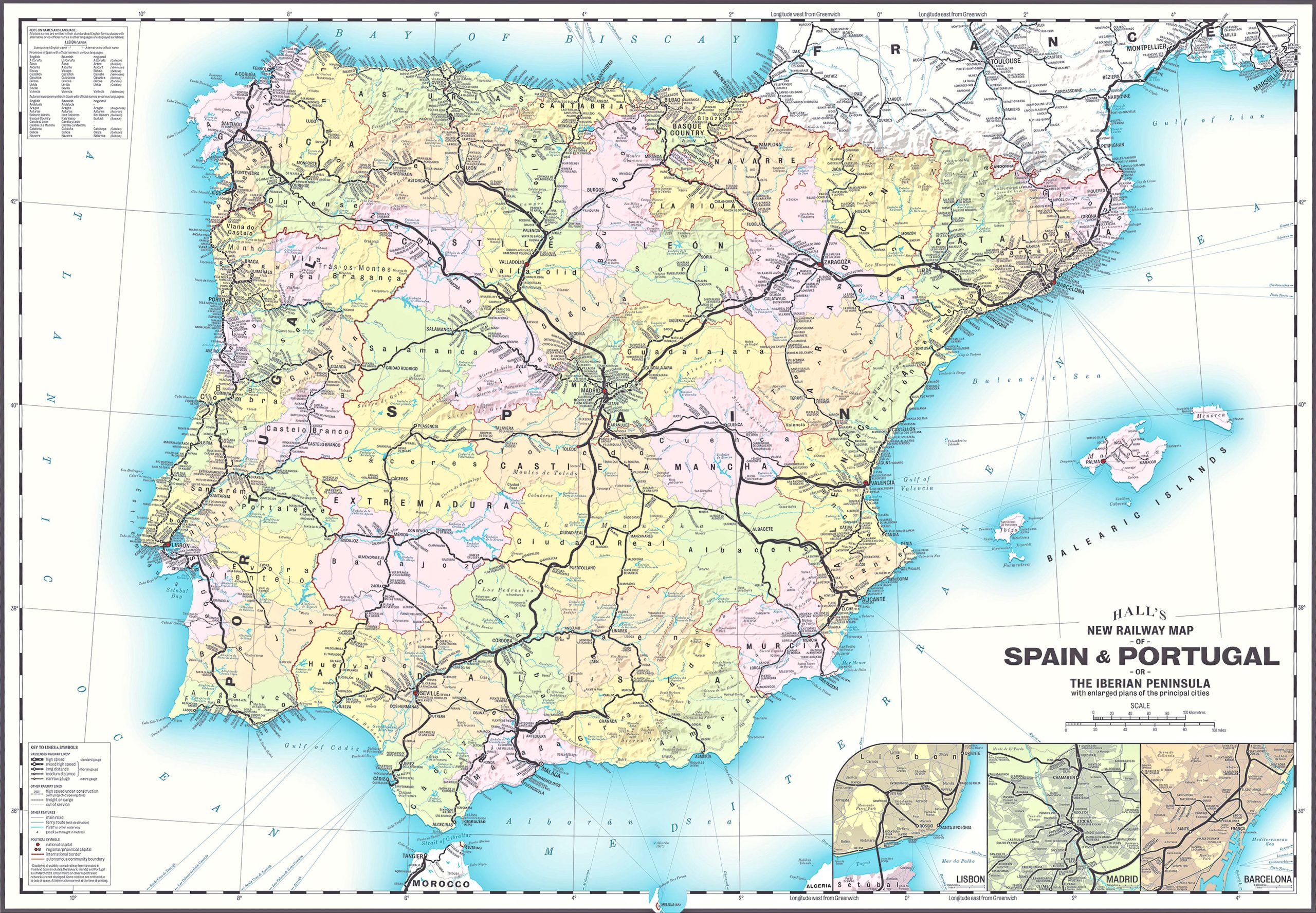 Spain Train-Rail Map