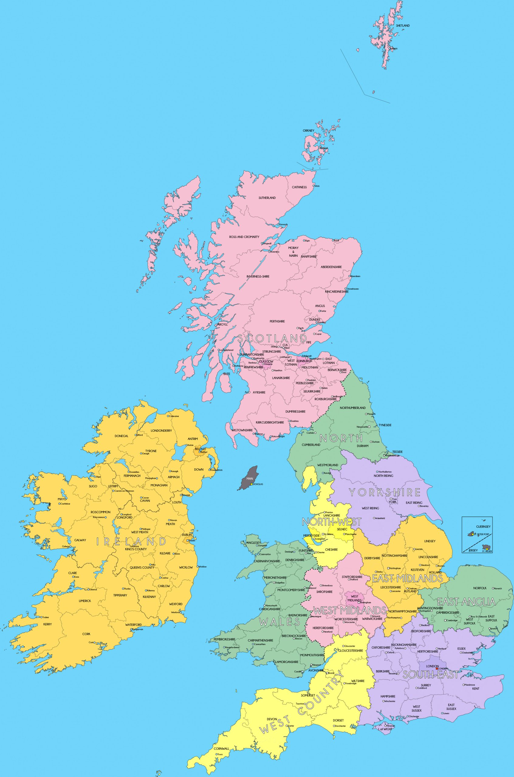 United Kingdom Administrative Divisions Map