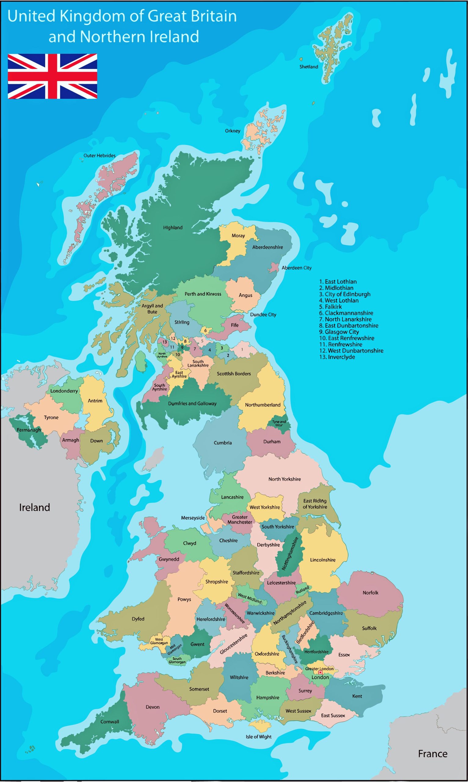 United Kingdom Cities (Urban) Map