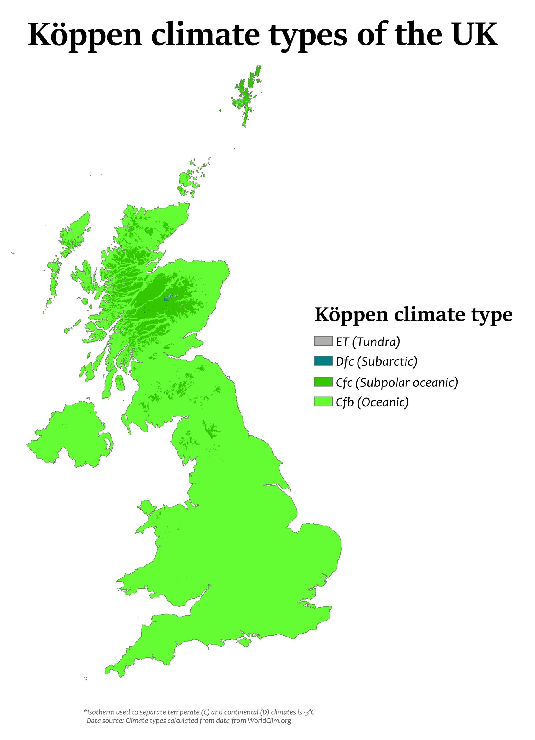 United Kingdom Climatic Map