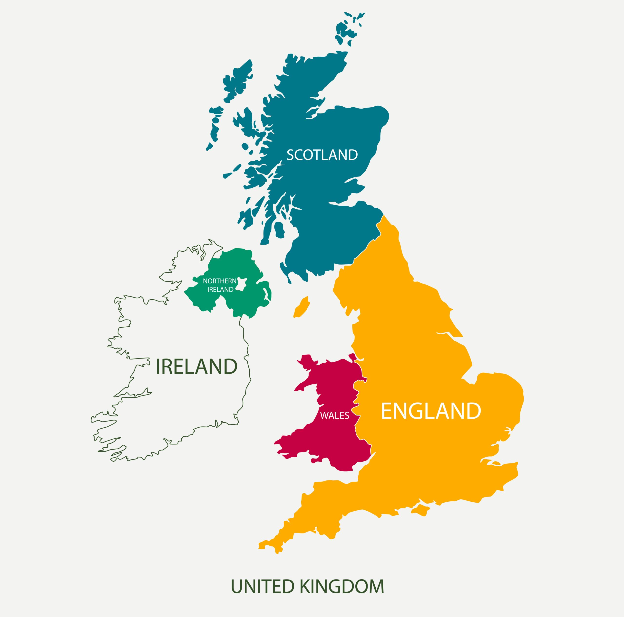 United Kingdom Countries Map