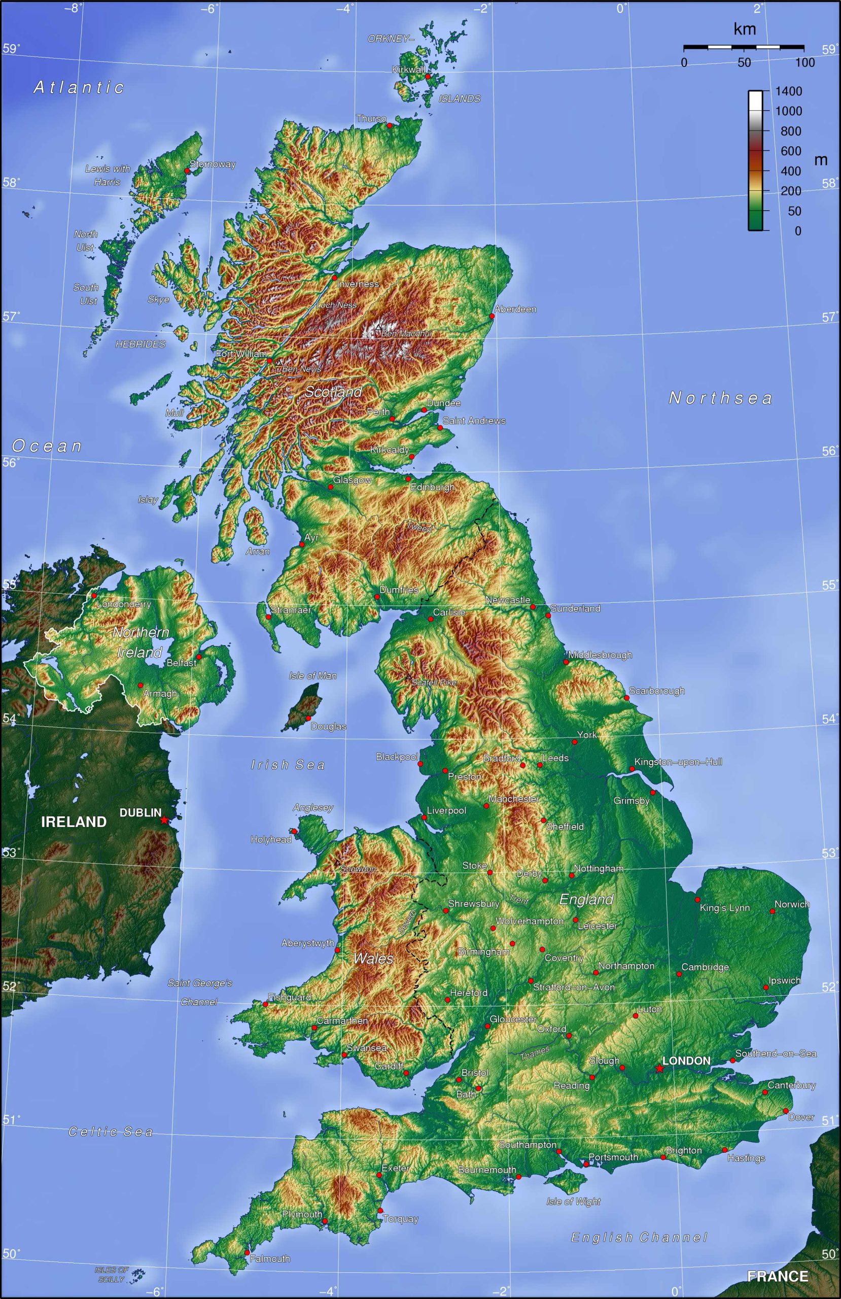 United Kingdom Geographical Map
