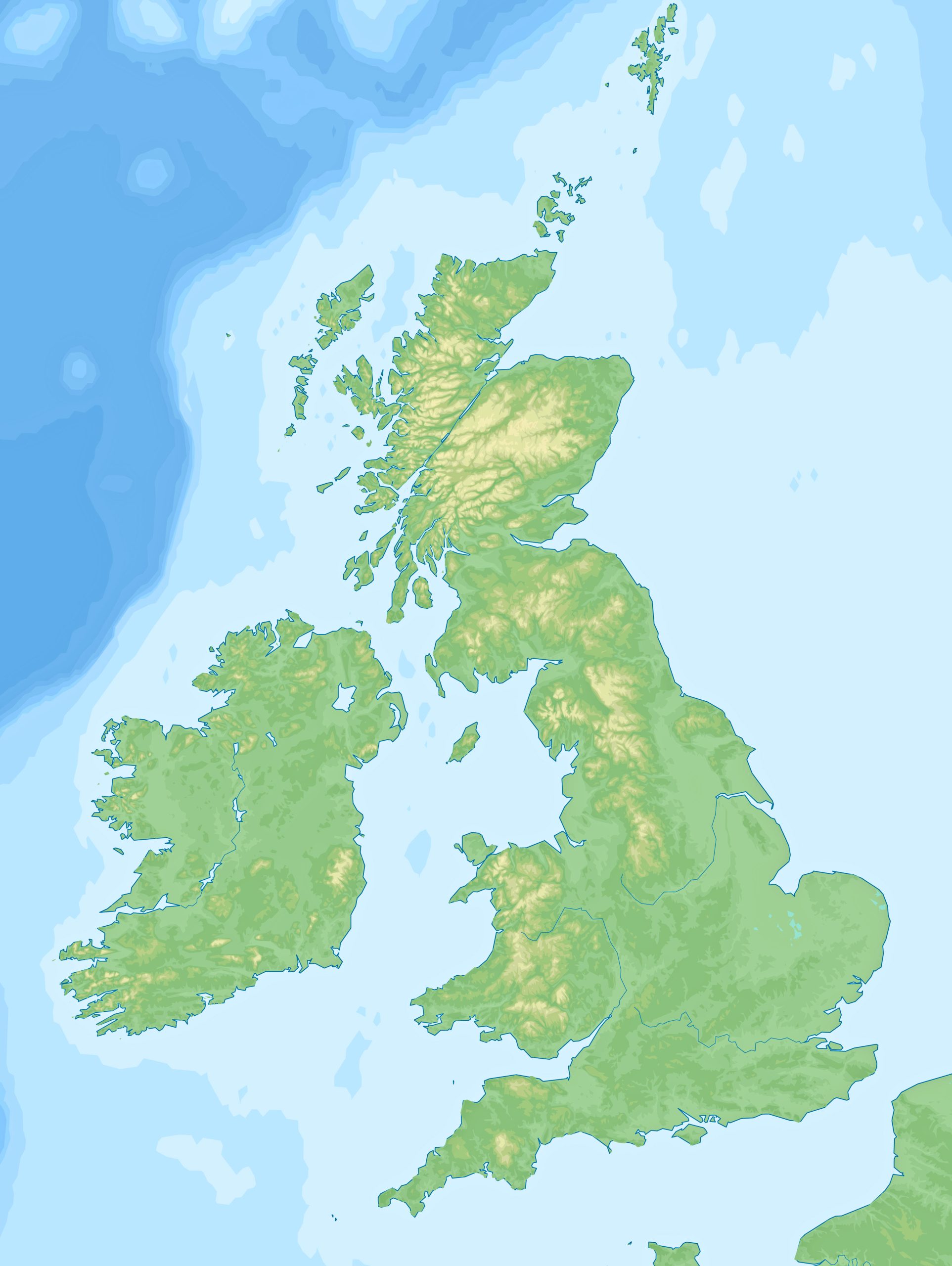 United Kingdom Topographic Map