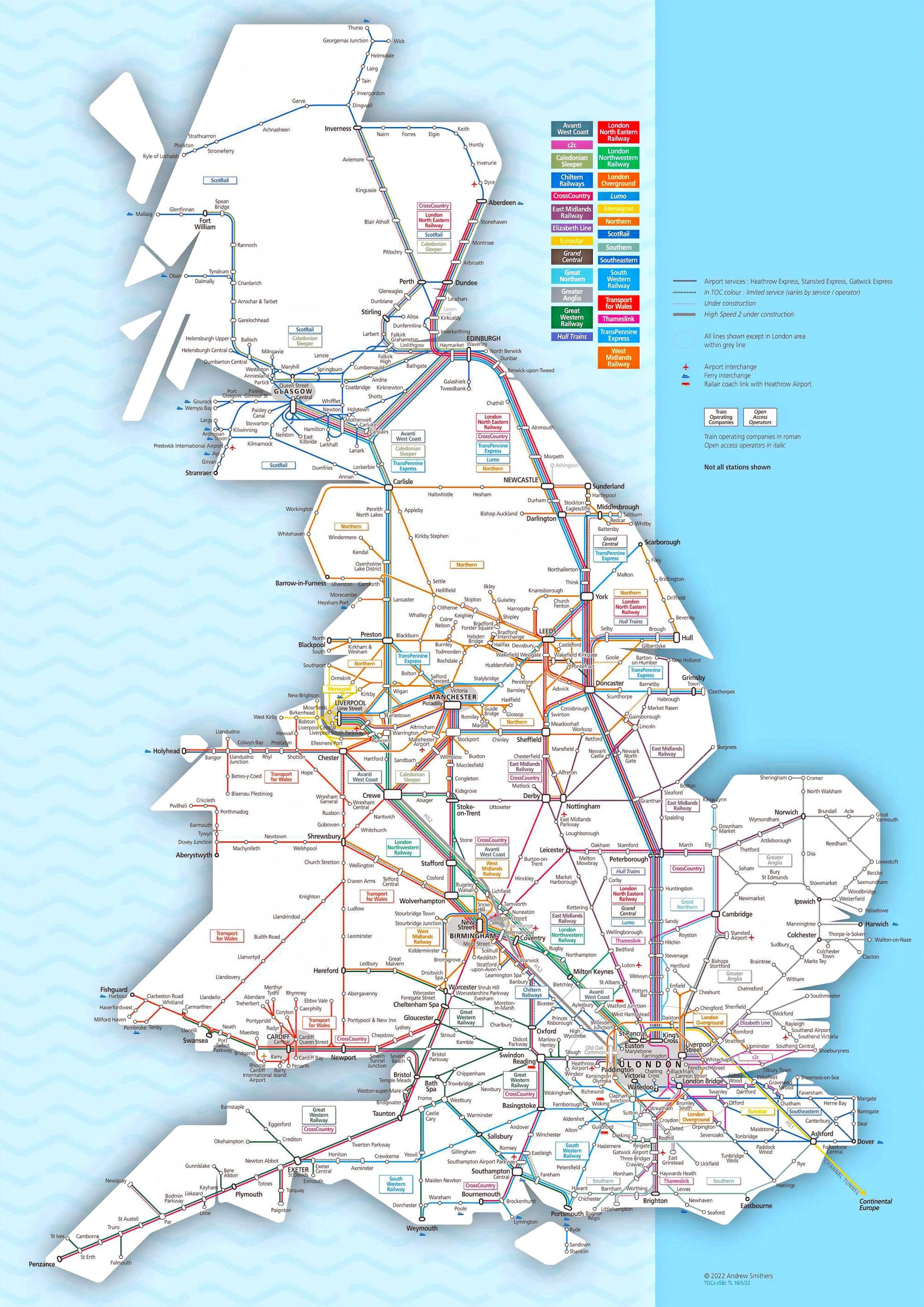 United Kingdom Train-Railway Map