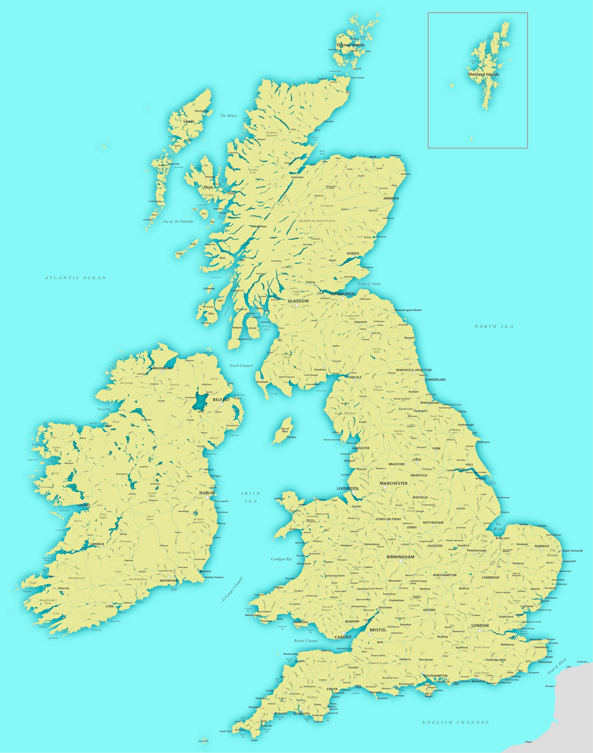 United Kingdom Water Map (River)