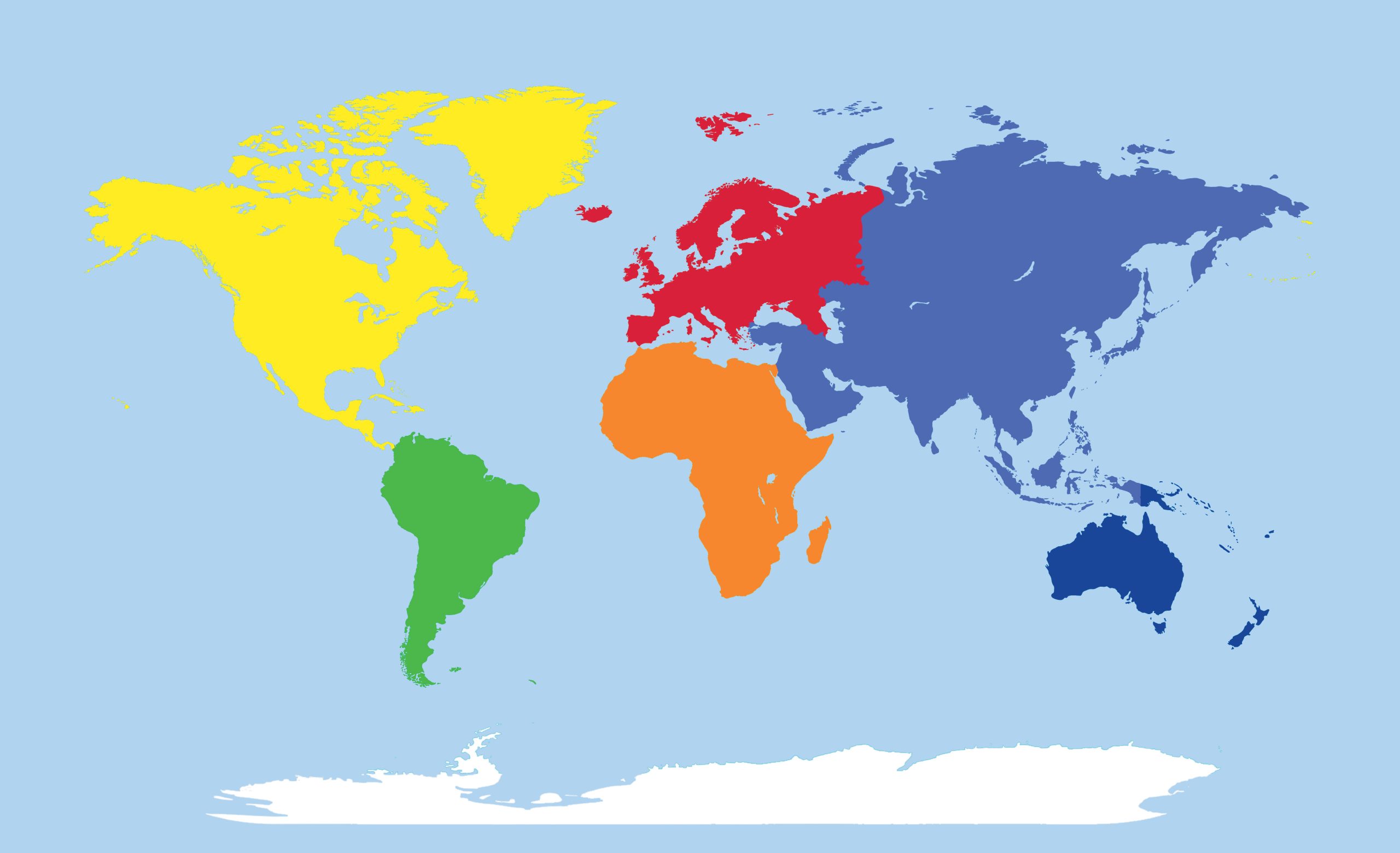 World Continents Blank Map