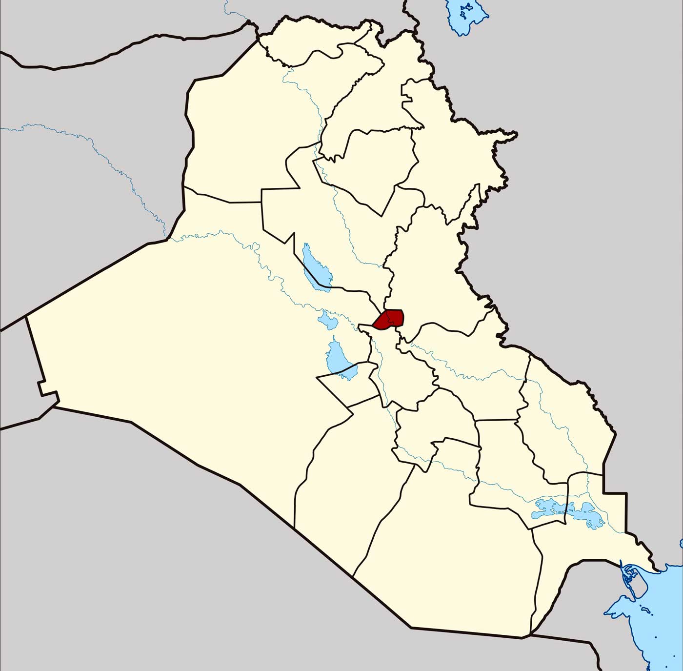 Location of Baghdad on Iraq Map