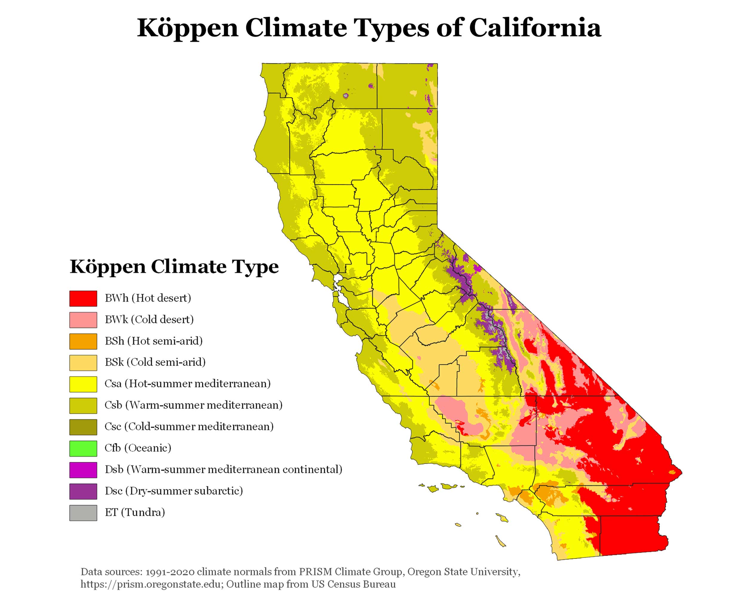 California Climatic Map