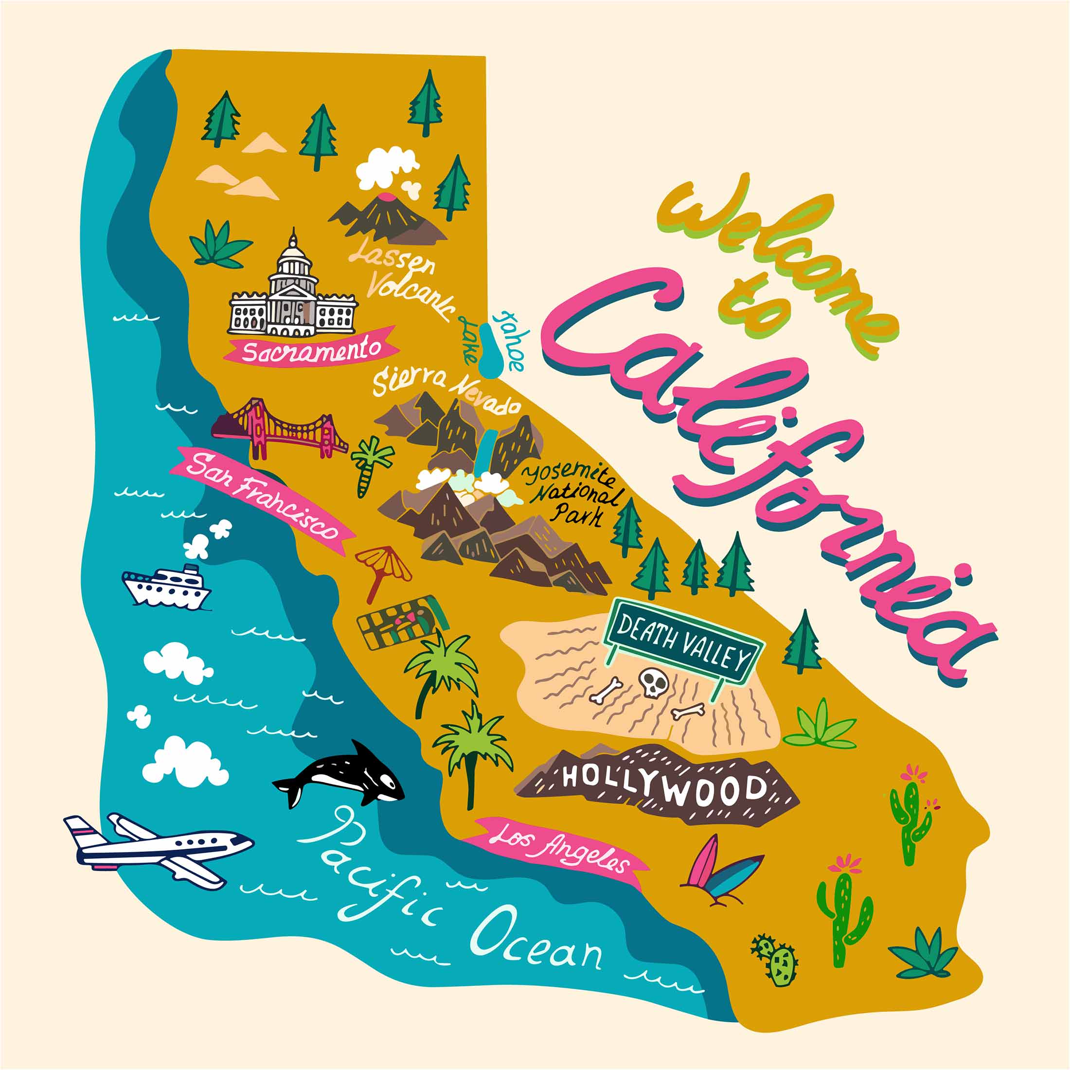 California Travel-Tourist Map