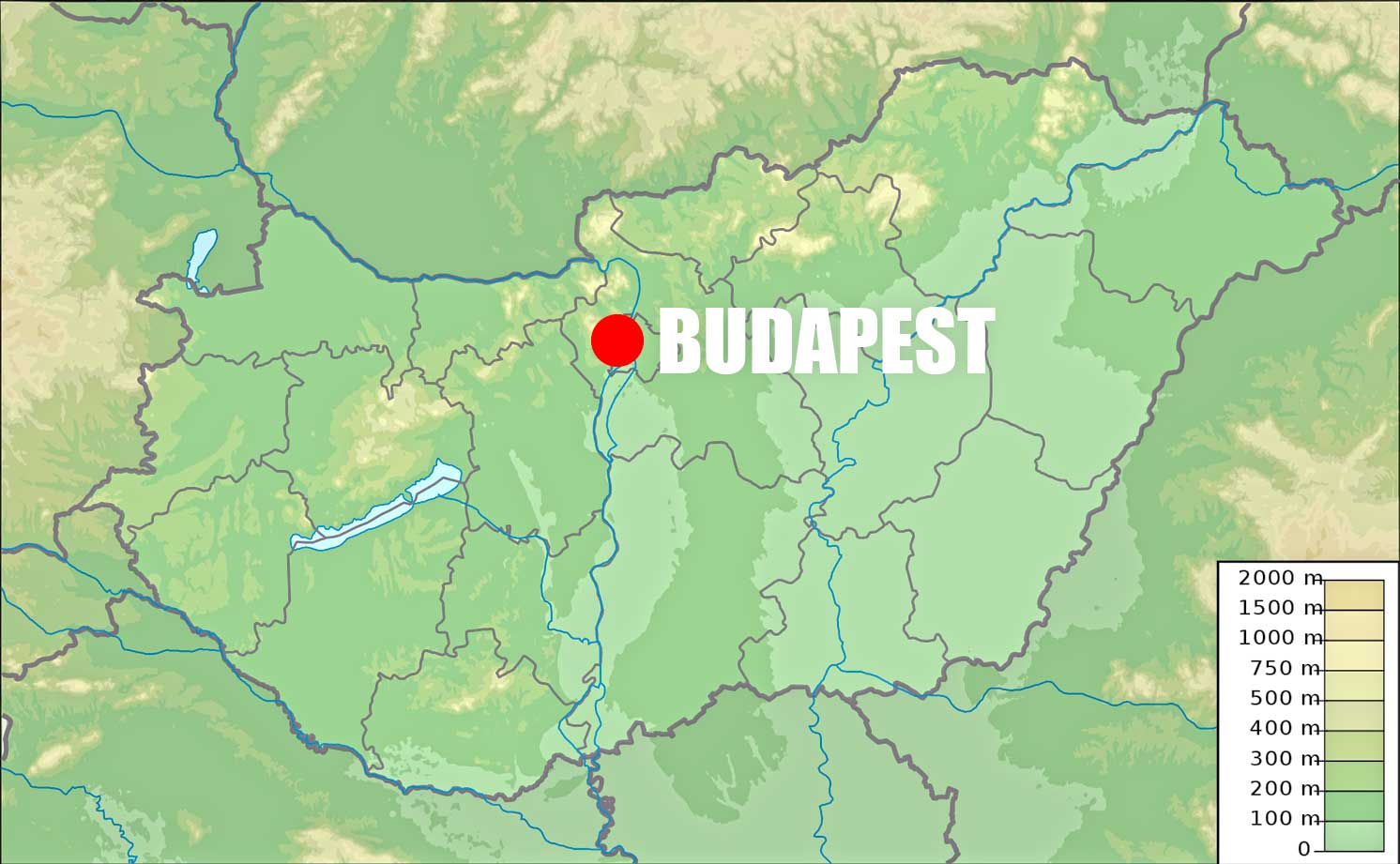 Location of Budapest City on Hungary Map