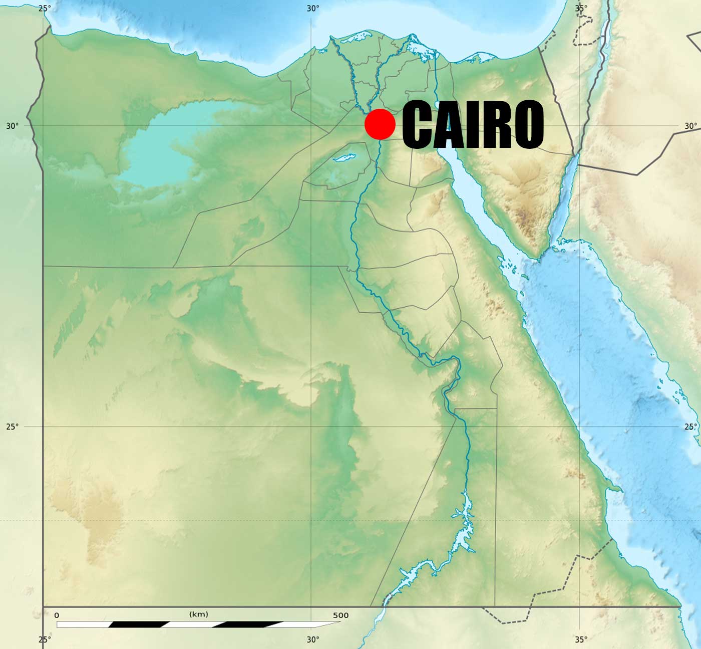 Location of Cairo on Egypt Map