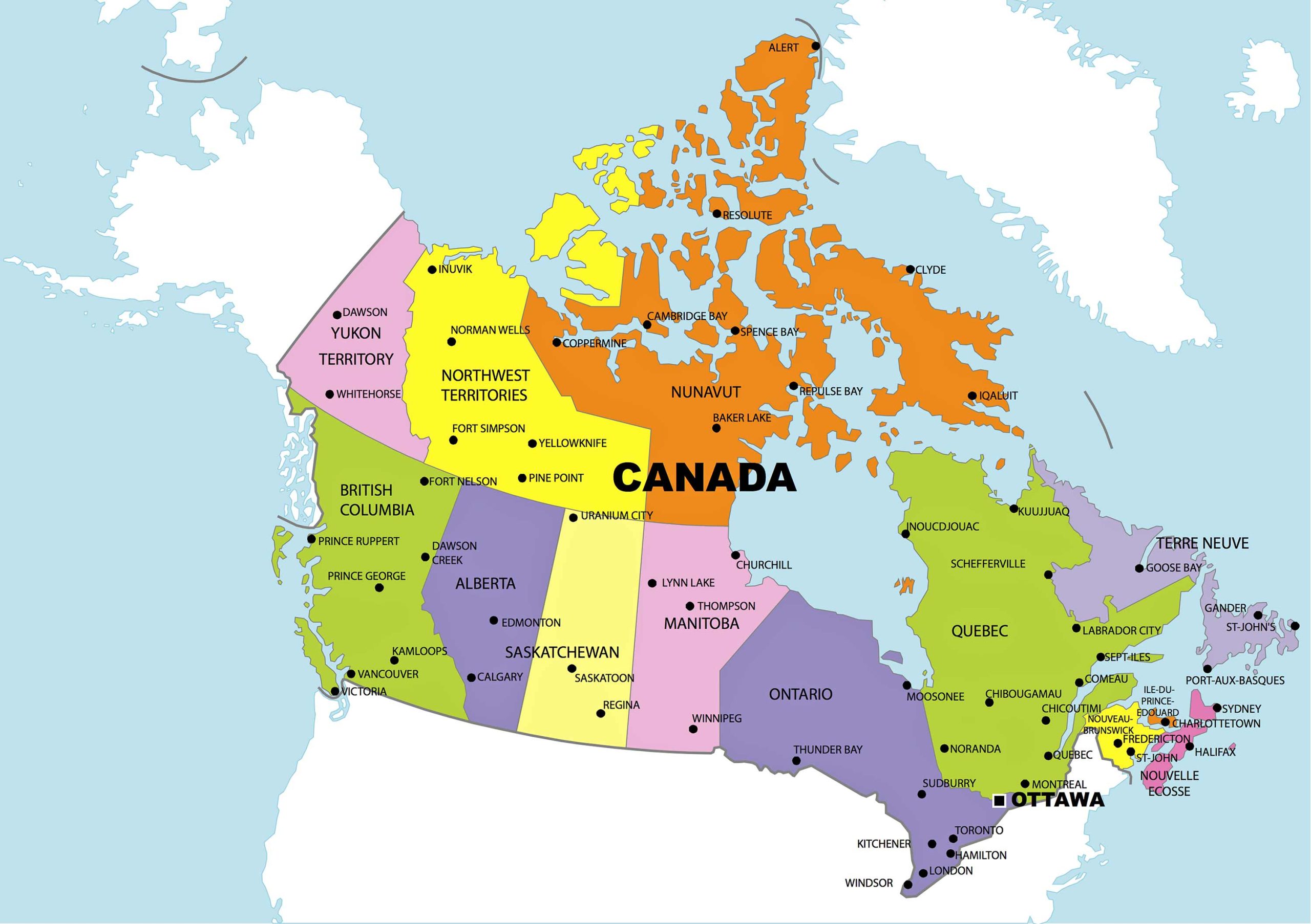 Canada Administrative Divisions Map