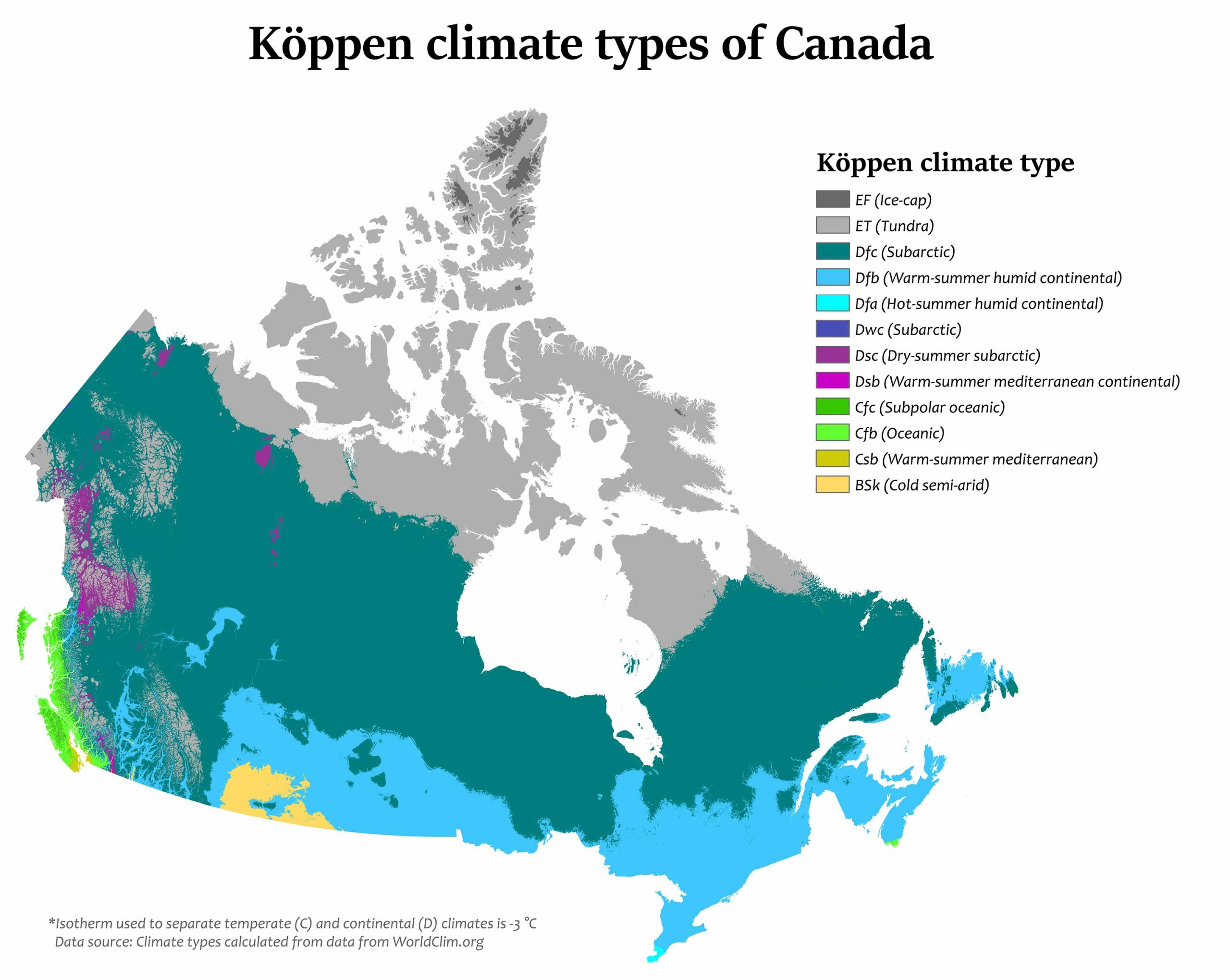 Canada Climatic Map
