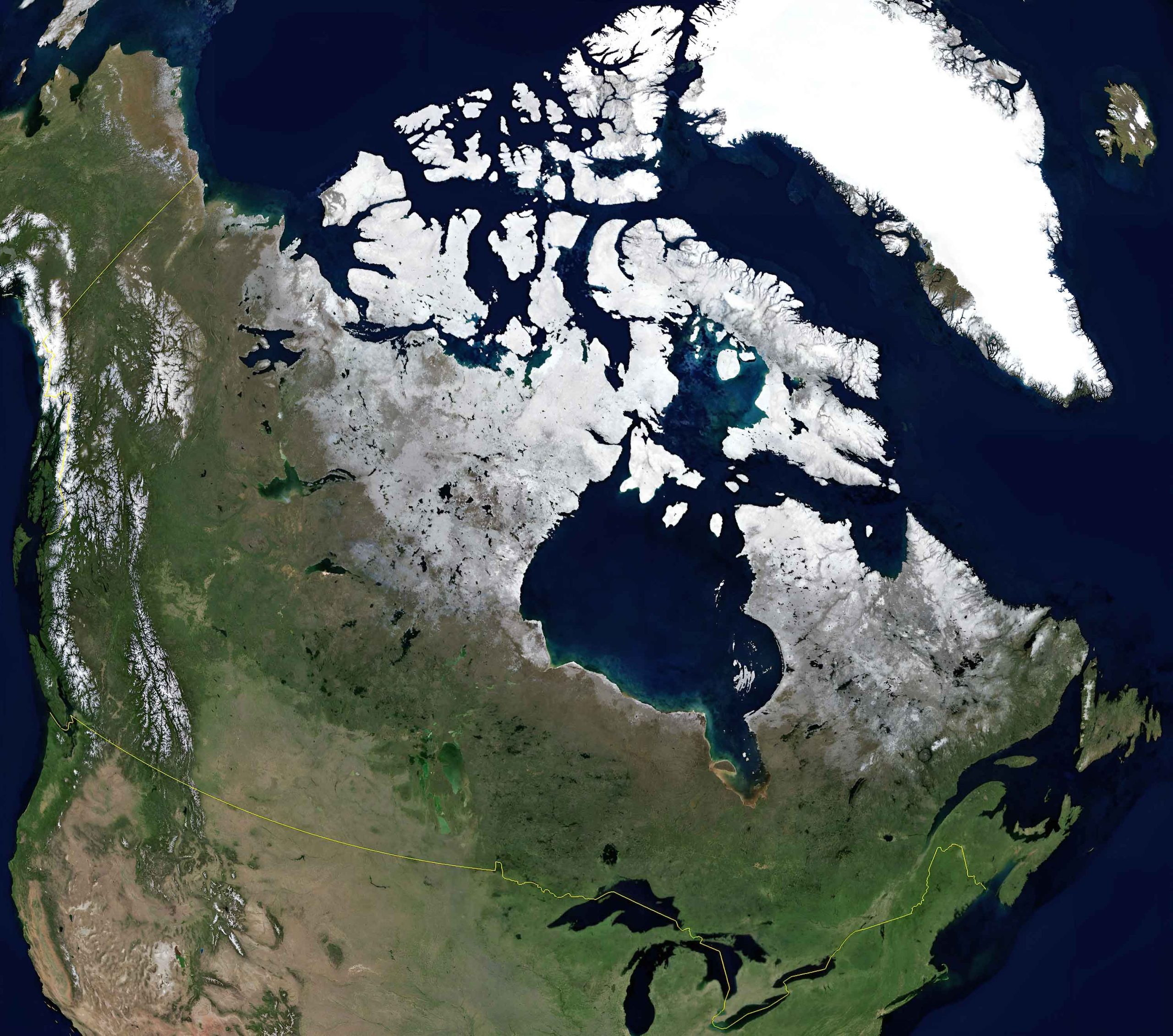 Canada Earth Satellite Map