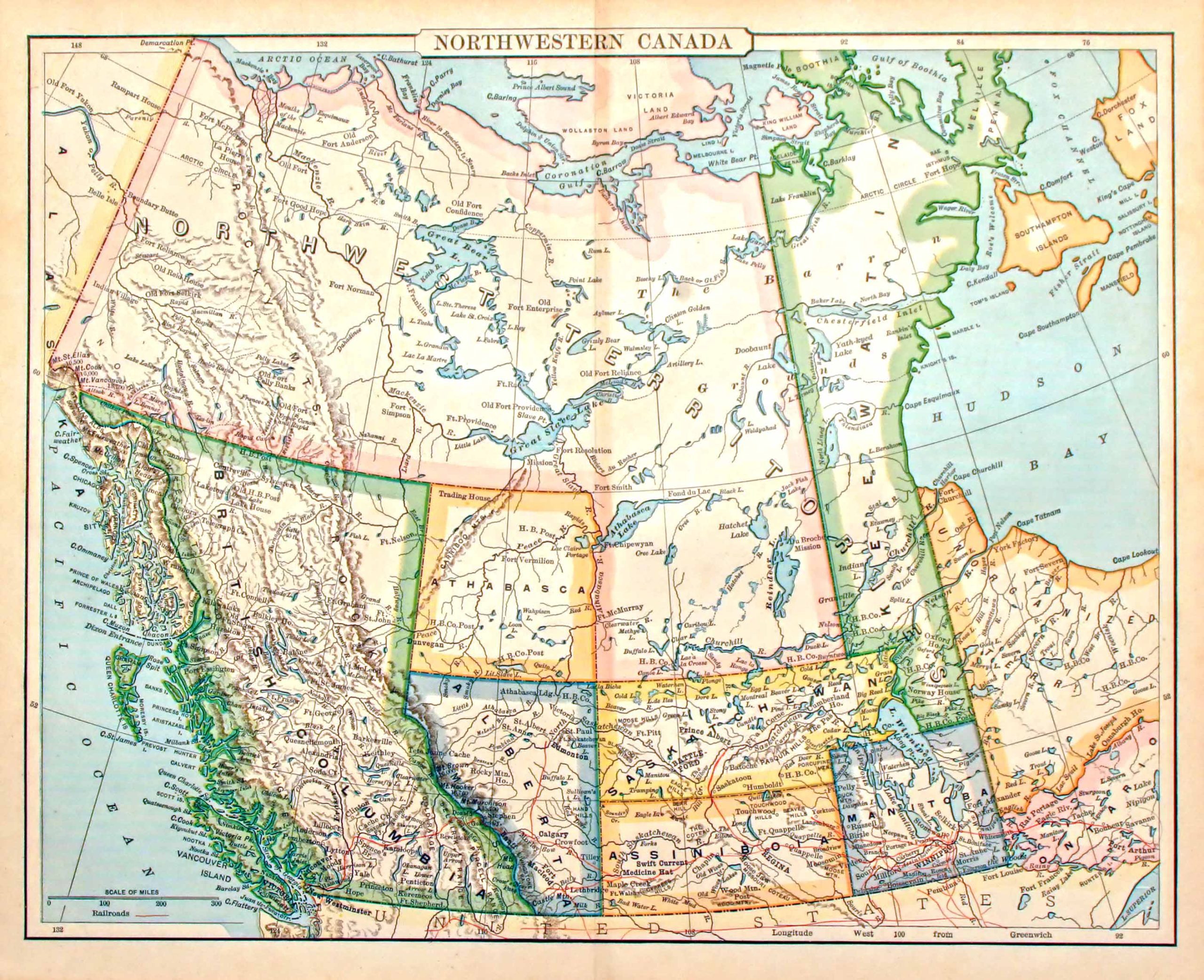 Canada Historical Map (1889–95)