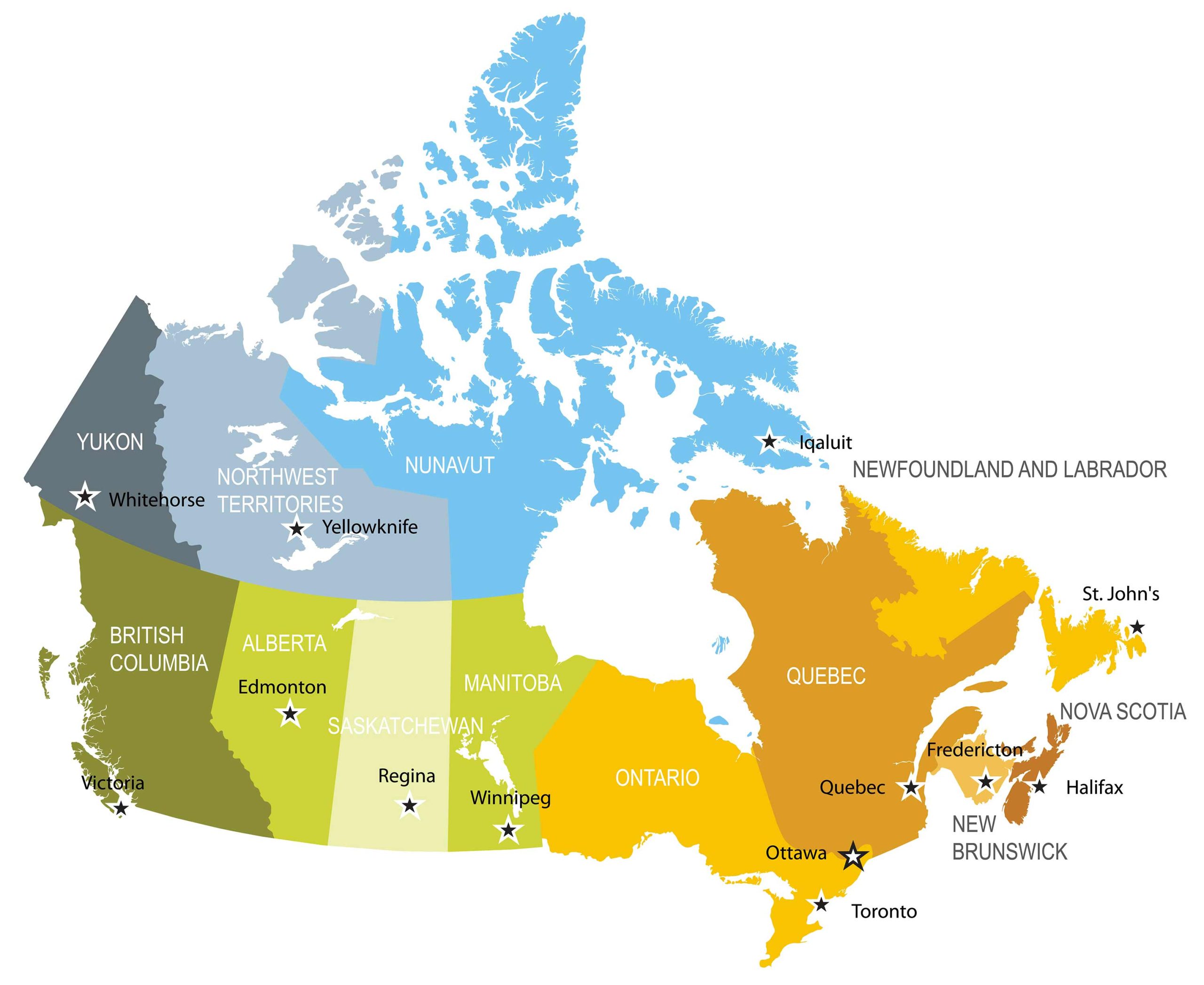 Canada Regions Map