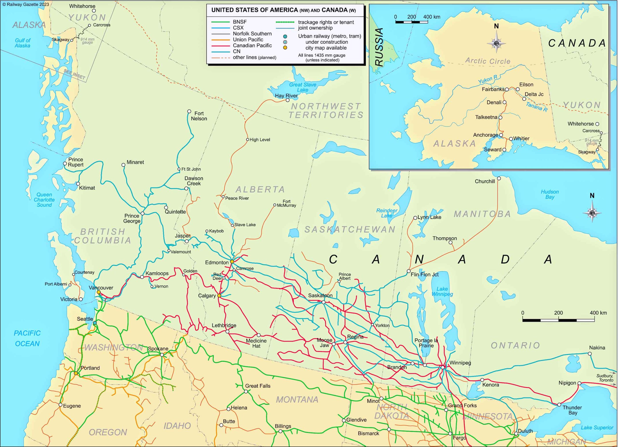 Canada Train-Railway Map