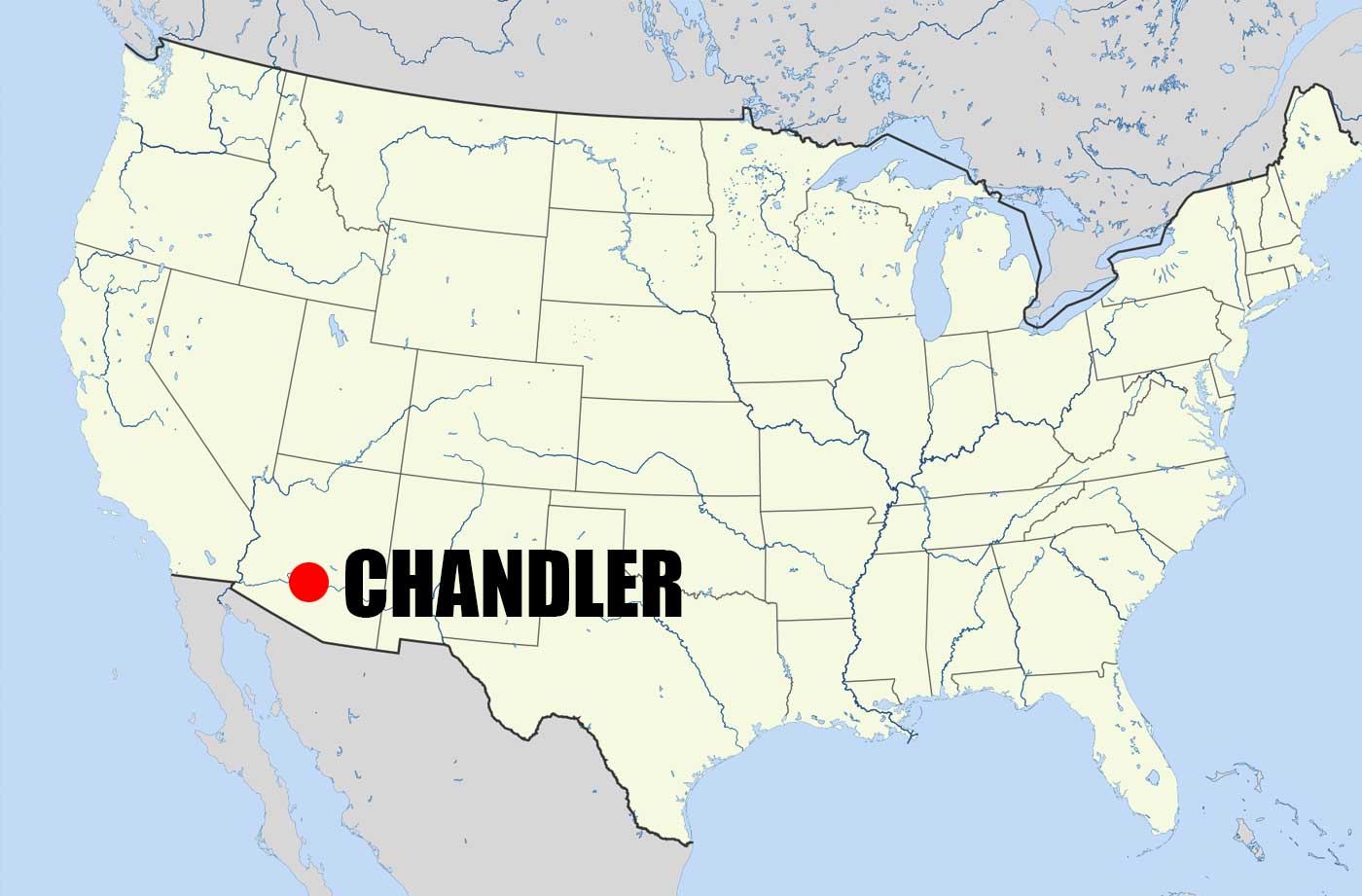 Location of Chandler City on US Map