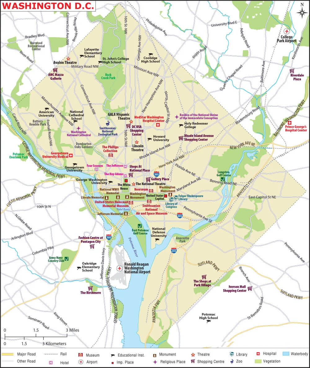 District Of Columbia Map Guide Of The World Washington Dc Map Us 