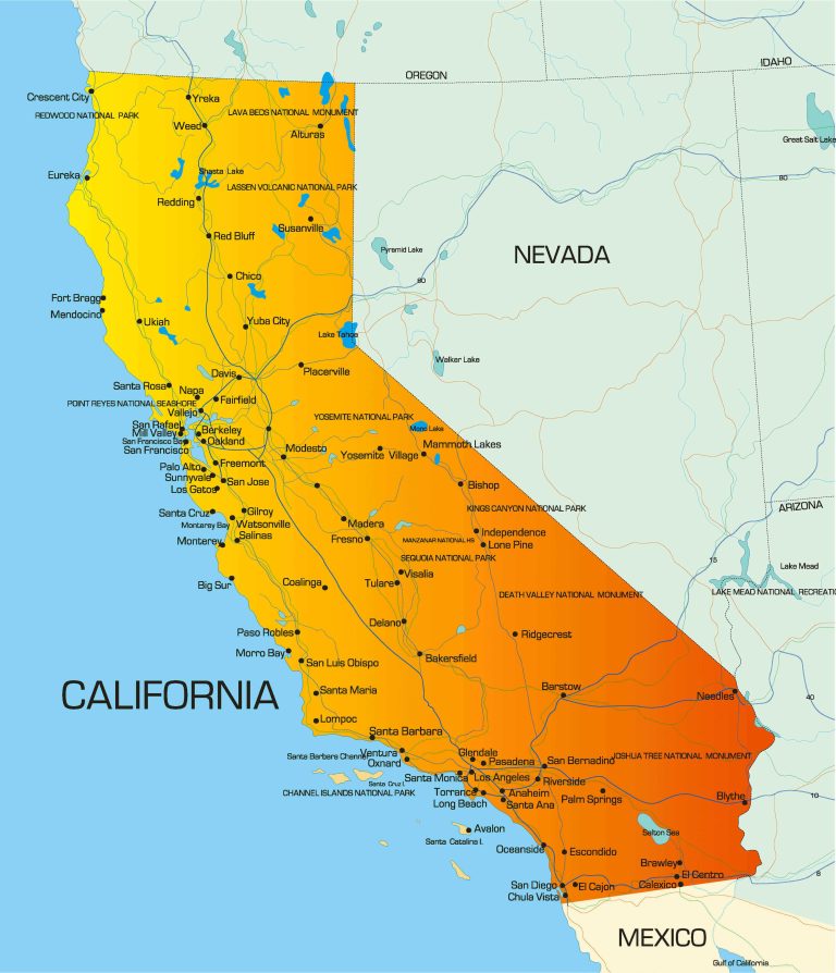 California cities map
