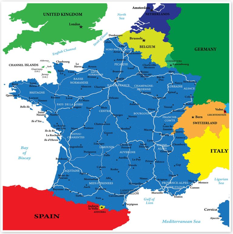 France political map national borders