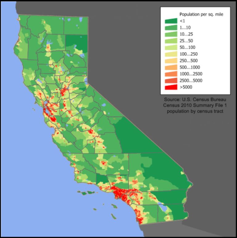 population map of california