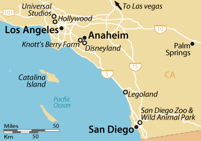 Anaheim Map South California