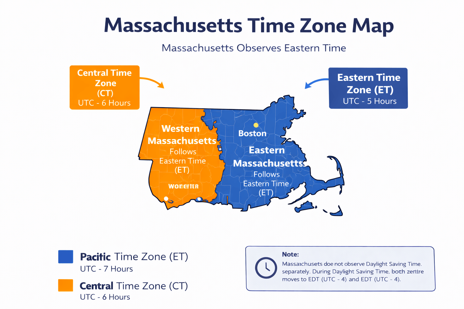Massachusetts Time Zone Map - Guide of the World