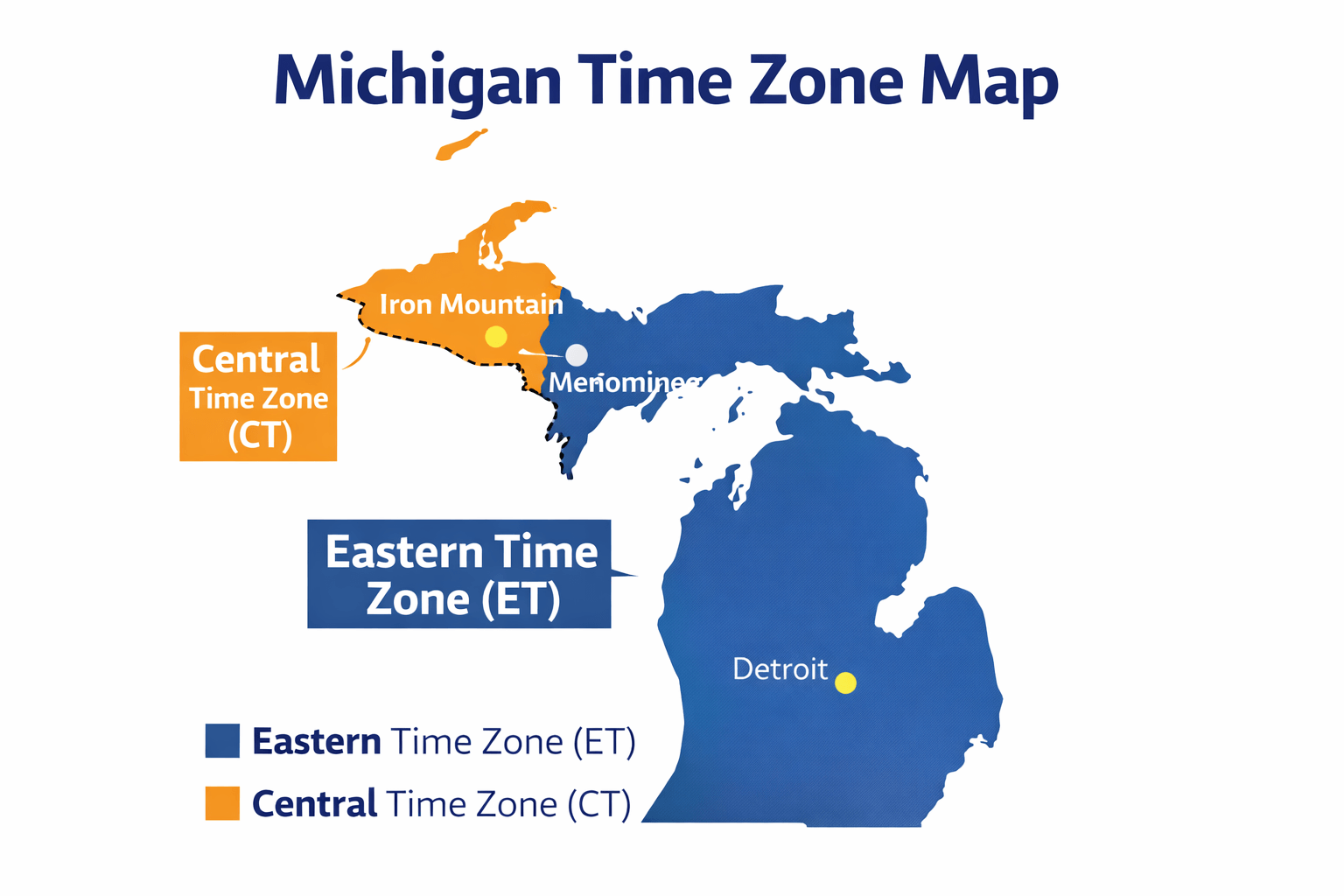 Michigan Time Zone Map - Guide of the World