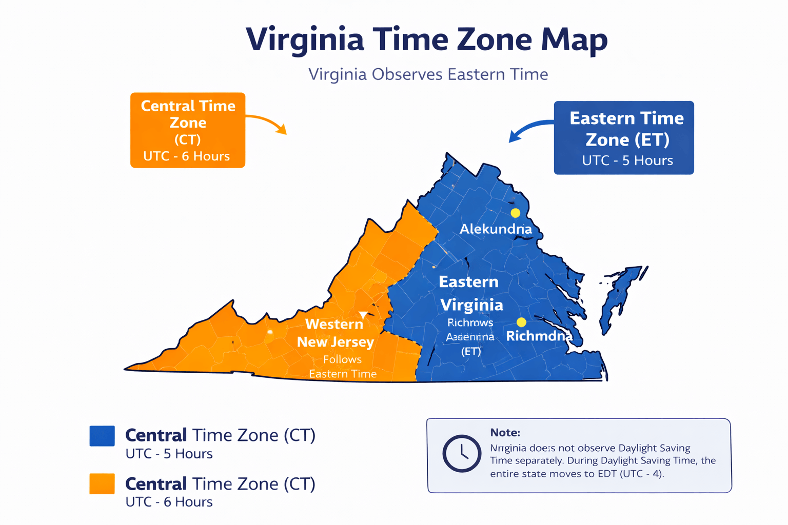 Virginia Time Zone Map - Guide of the World